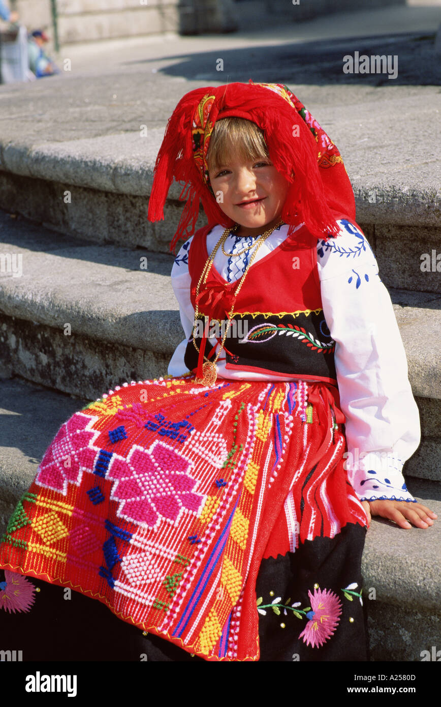 Dancer Girl From Portugal In Traditional Costume Stock Photo Download ...