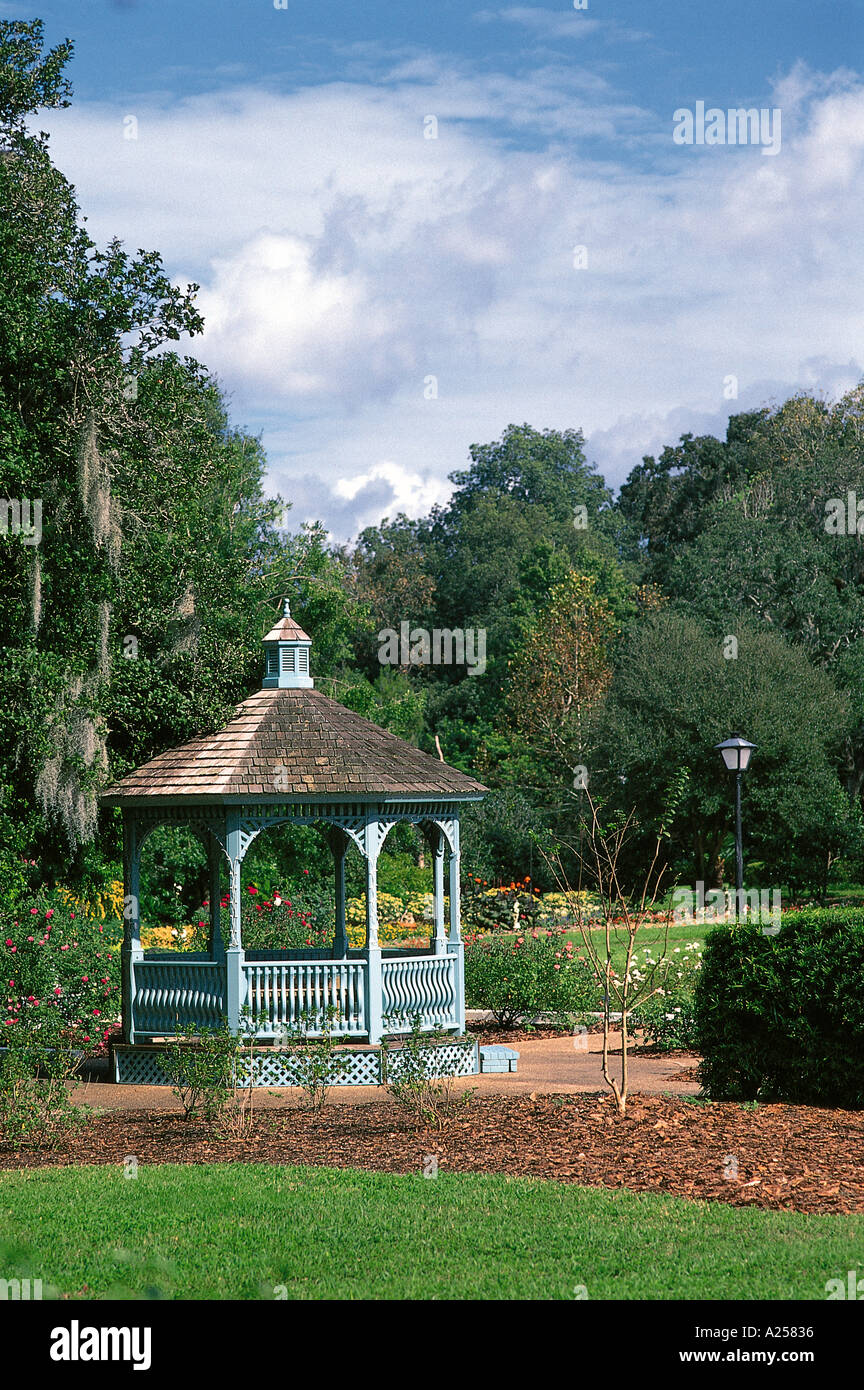 Wooden Gazebo In Leu Botanical Gardens Orlando Florida Usa Stock
