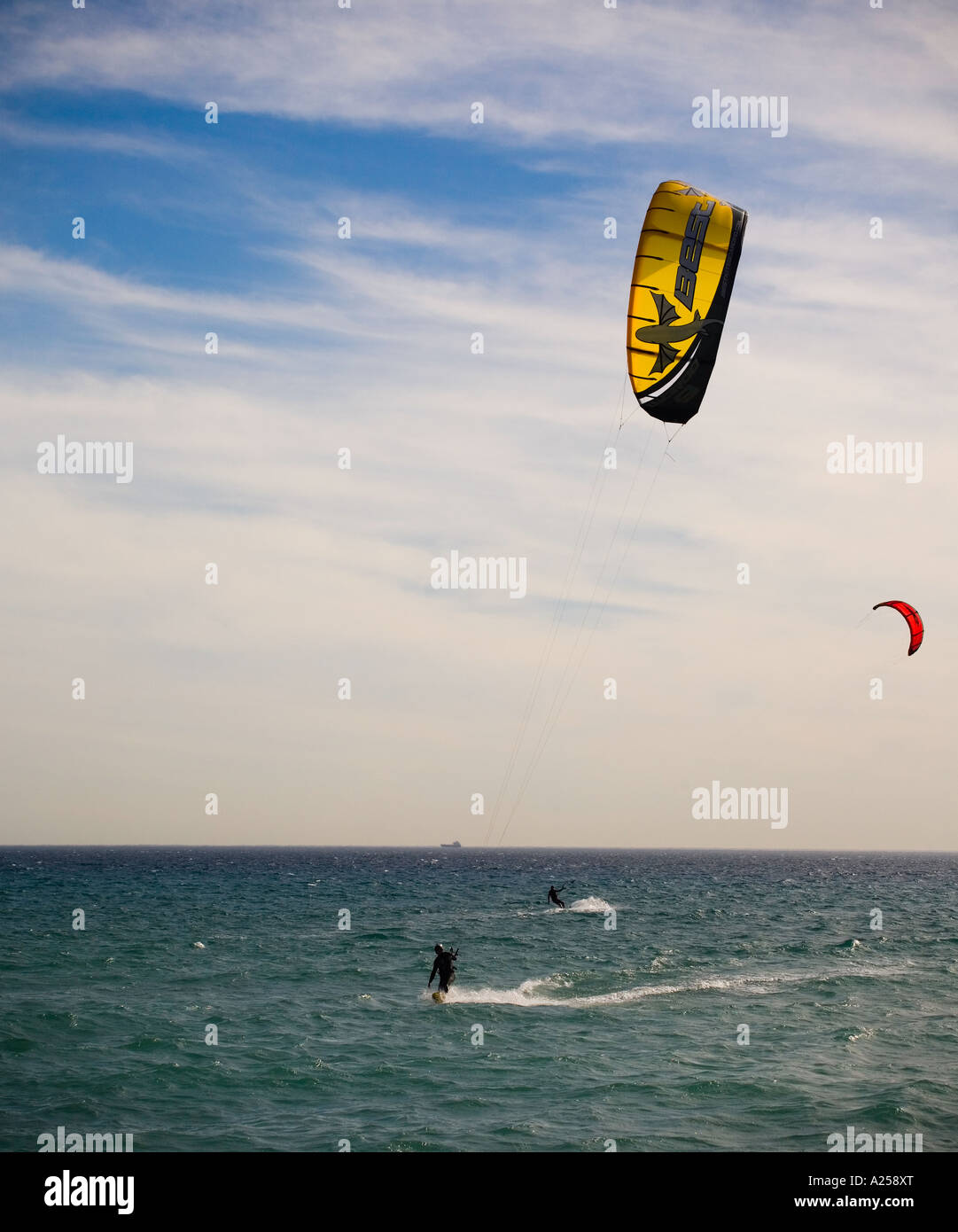 kite surfing at table view Stock Photo - Alamy