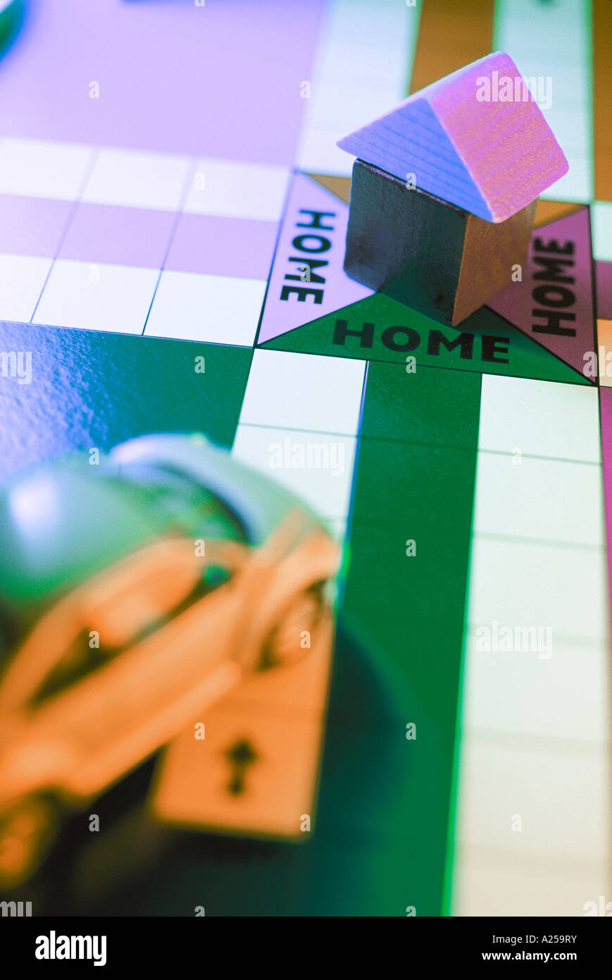 House Model on Board Game Stock Photo - Alamy