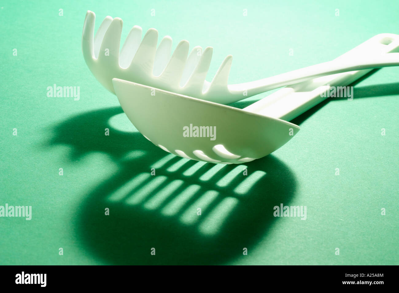 Spaghetti Server and Draining Spoon Stock Photo Alamy