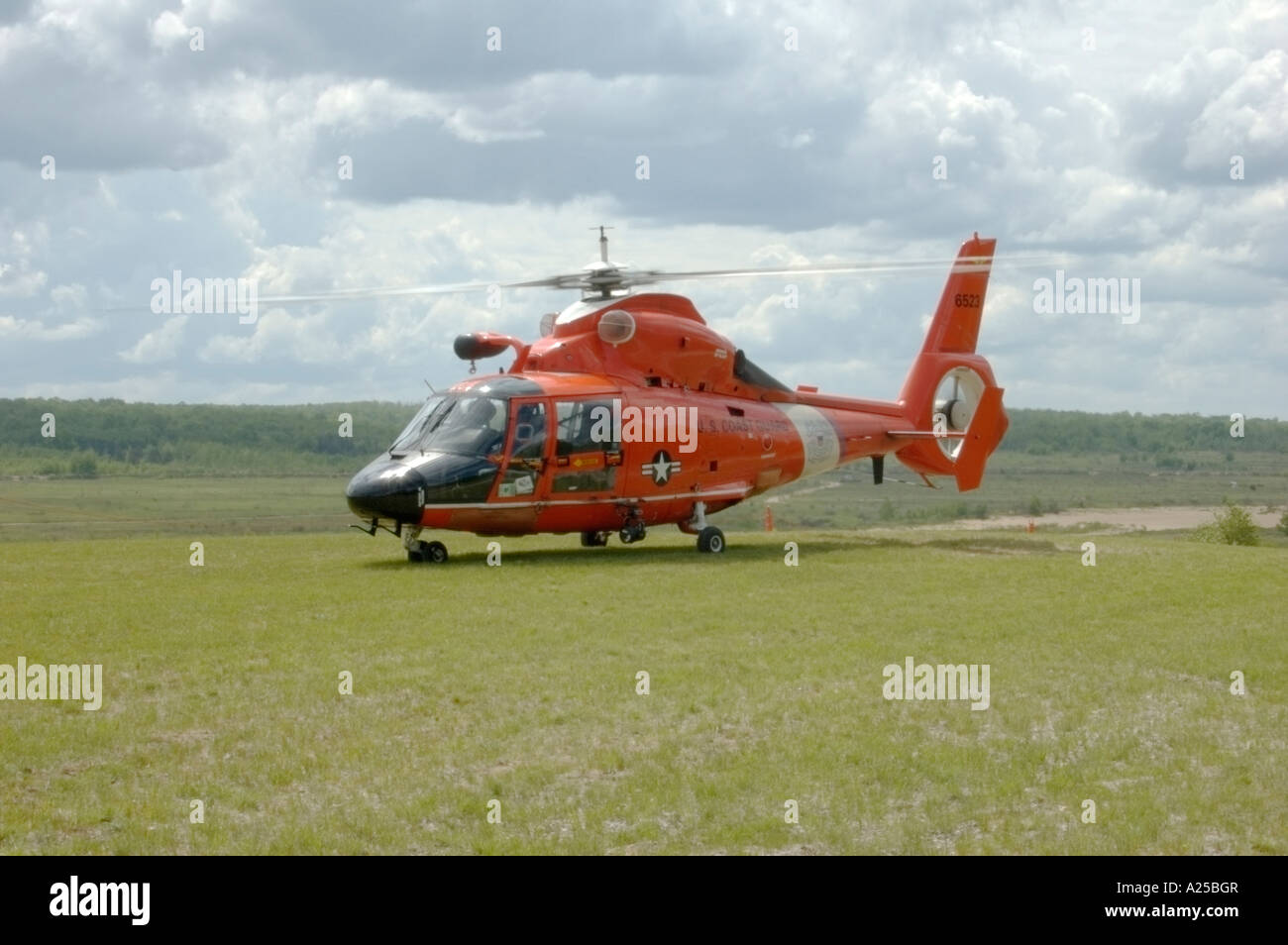 Coast Guard Helicopter Ready to Go! Stock Photo