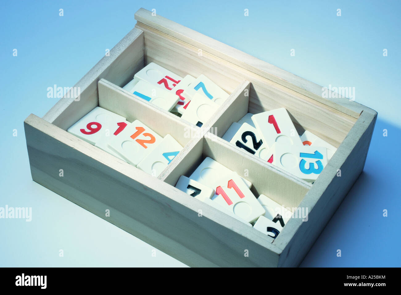Number Cards in Wooden Box Stock Photo - Alamy