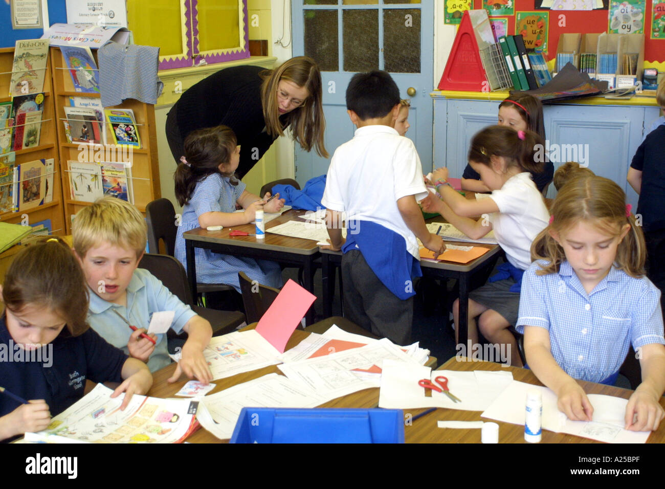 Private primary school classroom scene Stock Photo