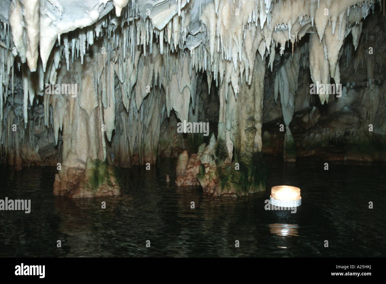 stalactite cave Glifada, Greece, Peloponnes, Pirgos Dirou Stock Photo