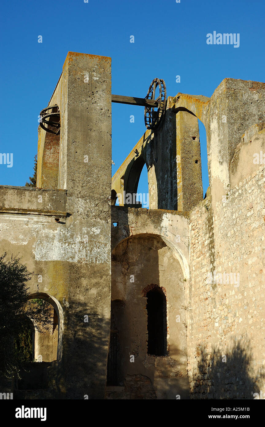 the 17th century wheel pump which supplied the aqueduct Serpa Baixo Alentejo Portugal europe Stock Photo