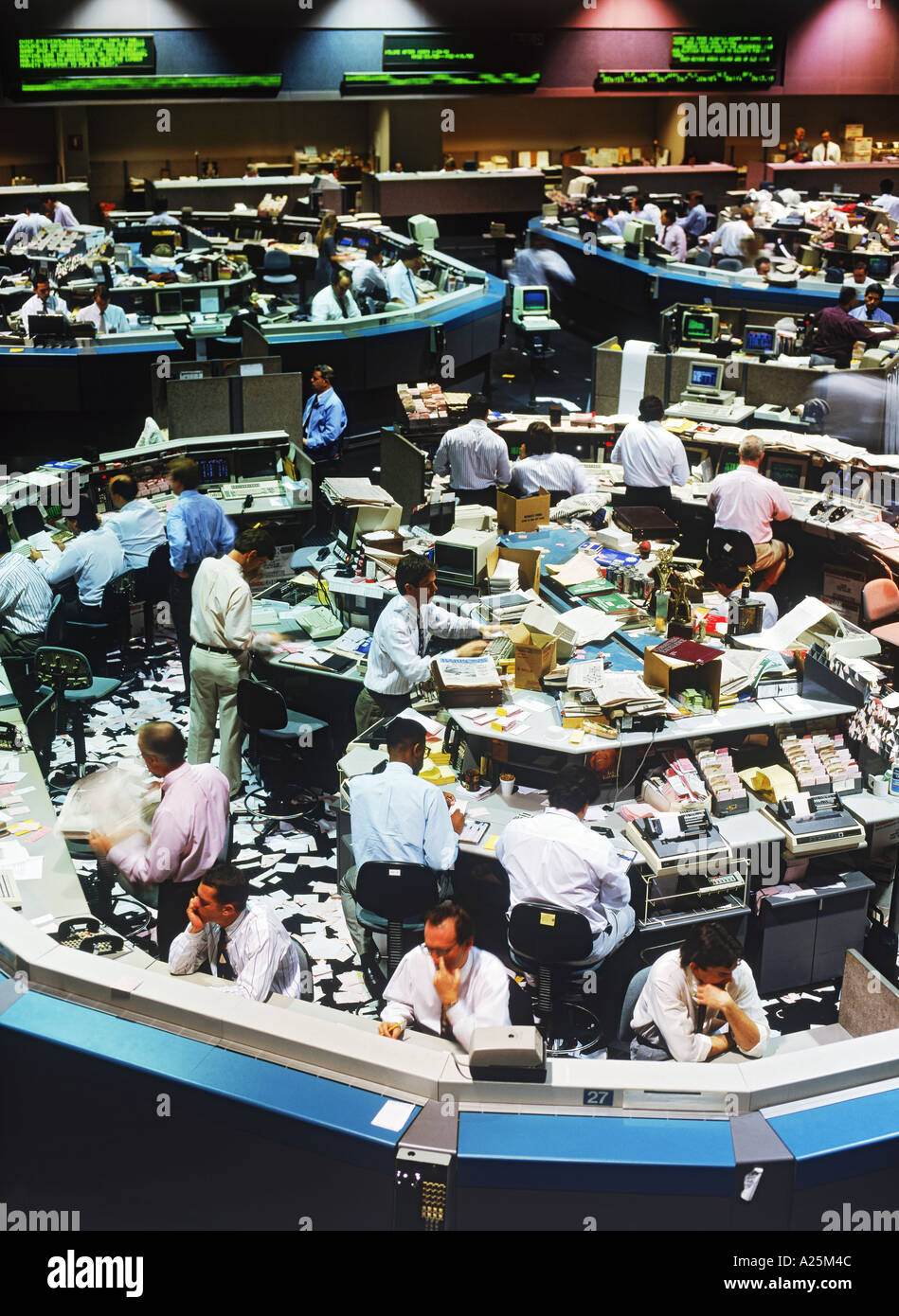 Trading activity on stock exchange floor in Los Angeles Stock Photo