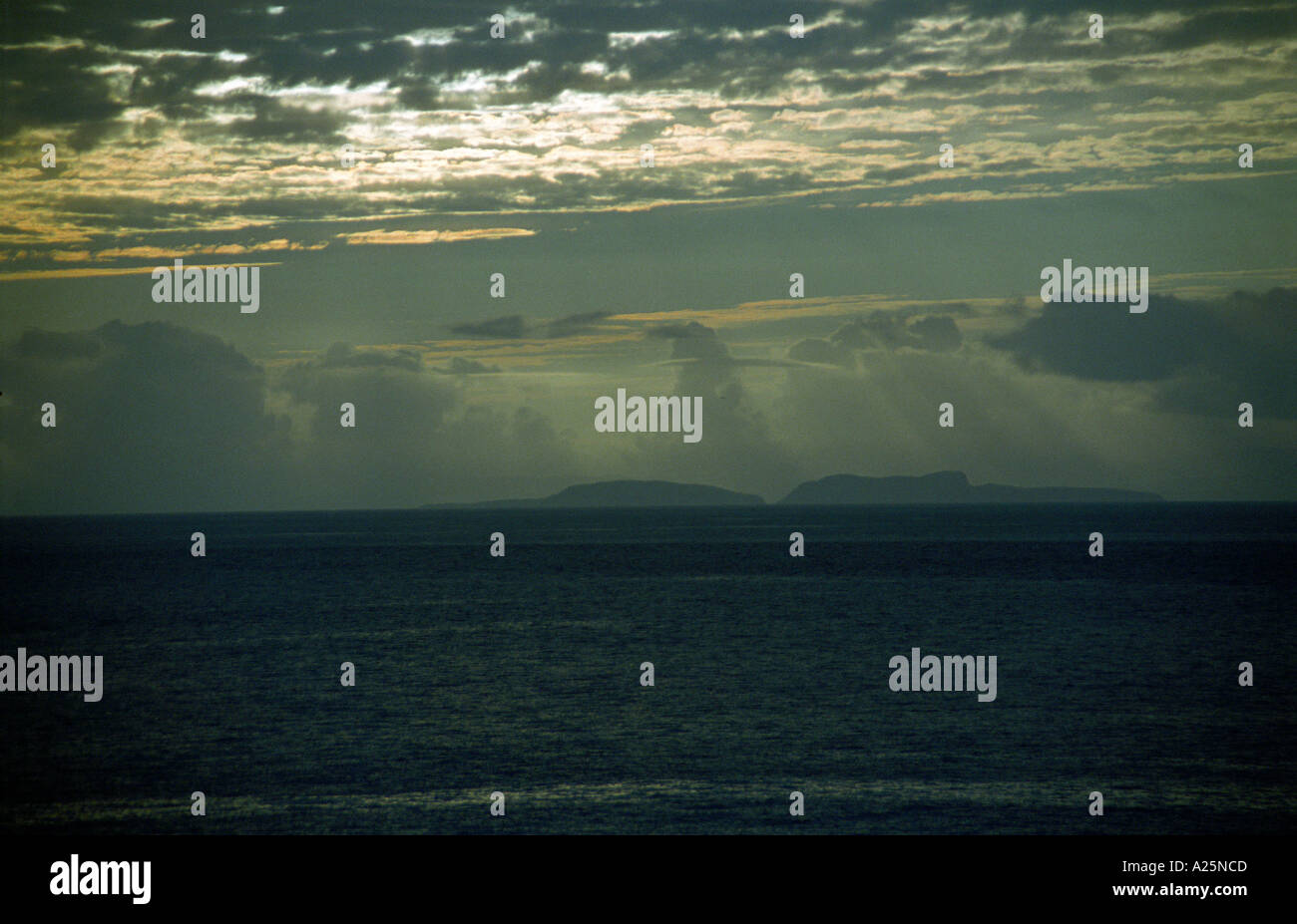 Early Evening Cloud over the Shiant Islands Stock Photo