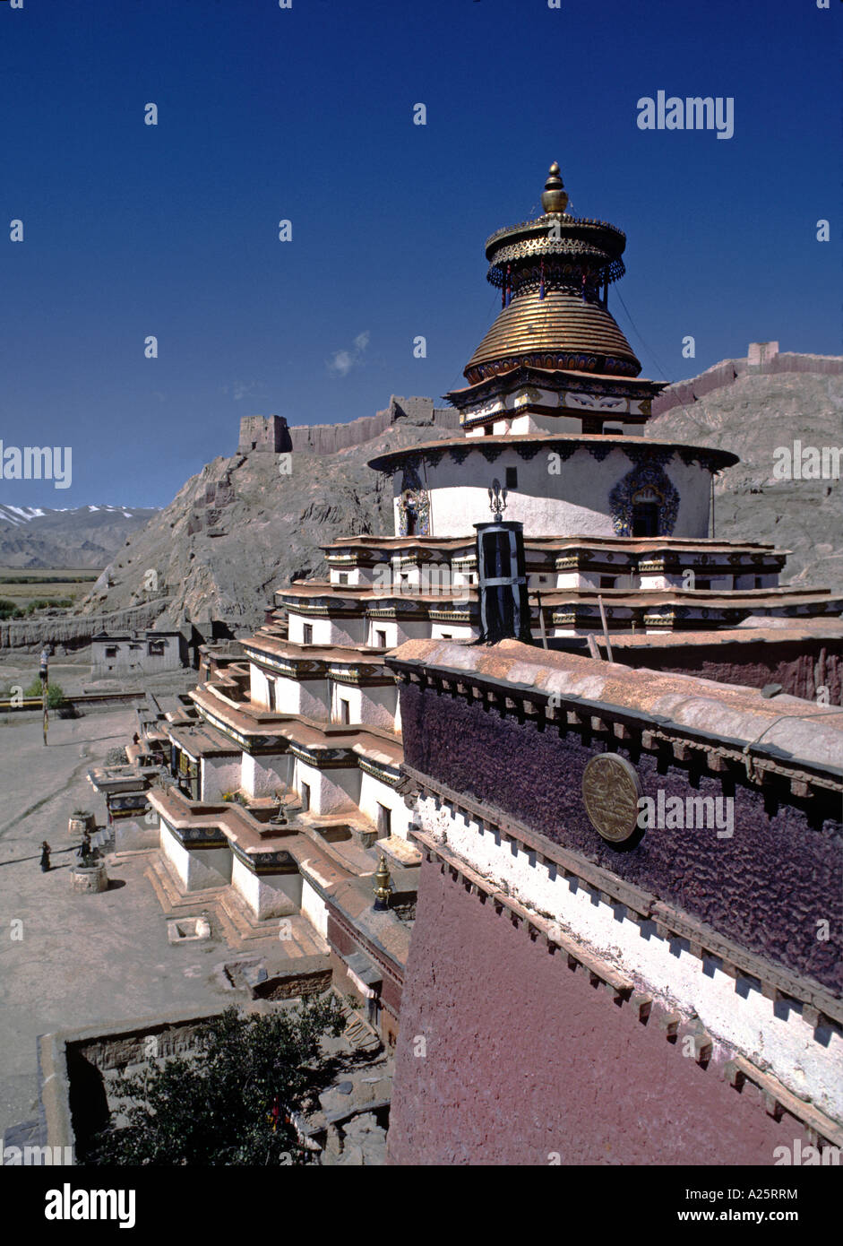 The Kumbum or Pango Chorten was built in 1440 by Rapten Kunsang Gyantse Tibet Stock Photo