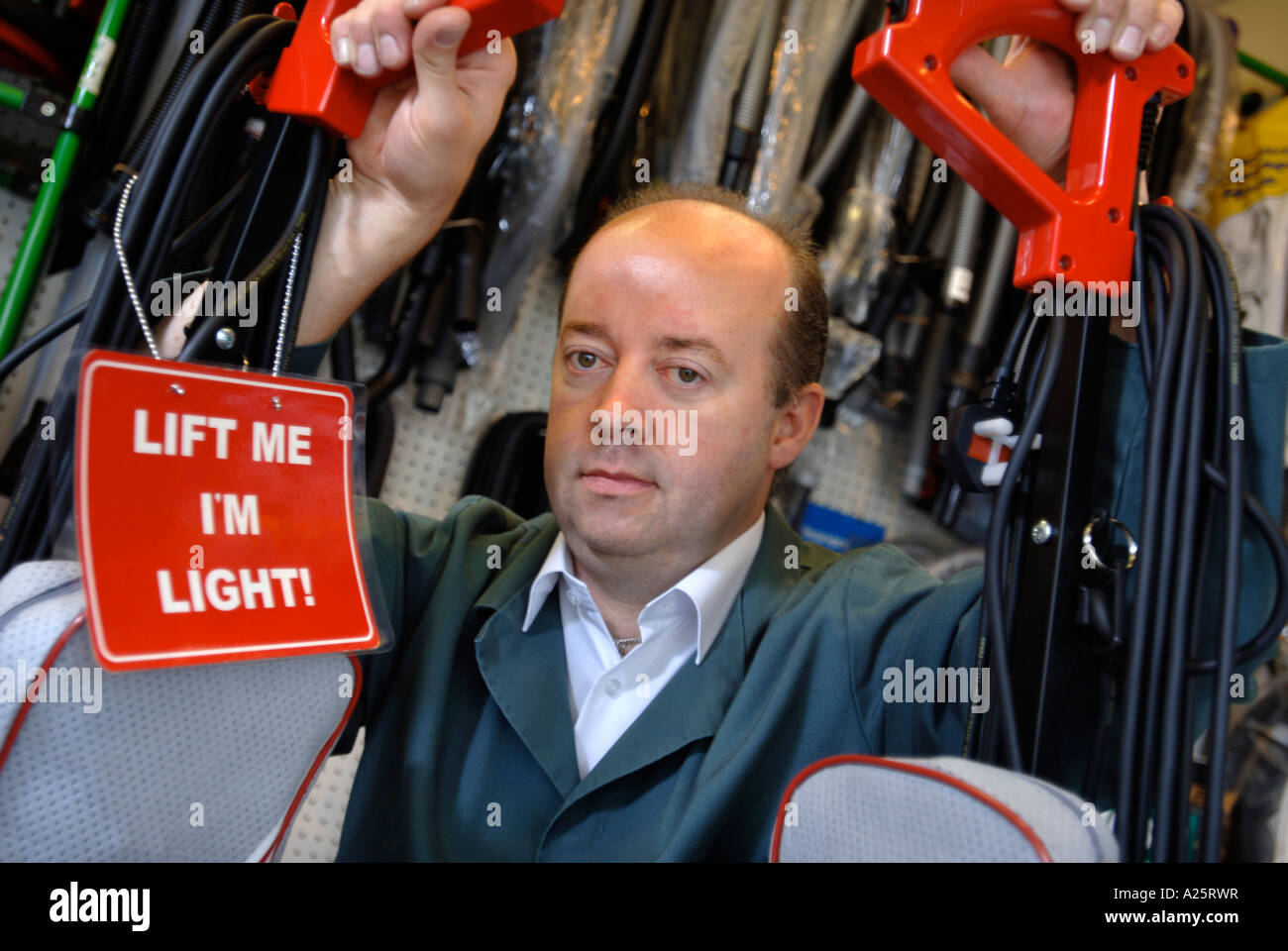 A VACUUM CLEANER SHOP OWNER UK Stock Photo Alamy