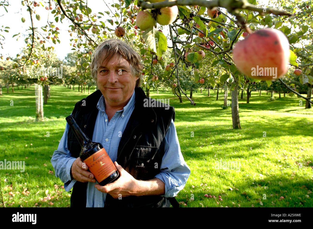 Julian Temperley in Burrow Hill orchard of the Somerset Cider Brandy Company Kingsbury Episcopi