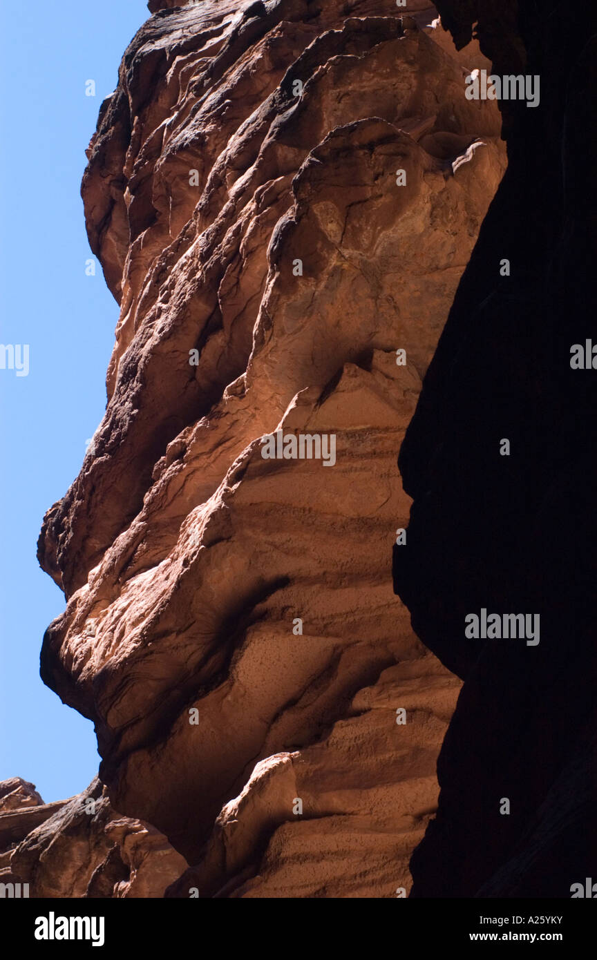 BLACK TAIL CANYON NARROWS is made of TEPEATS SANDSTONE AND VISHNU SCHIST GRAND CANYON NATIONAL PARK ARIZONA Stock Photo