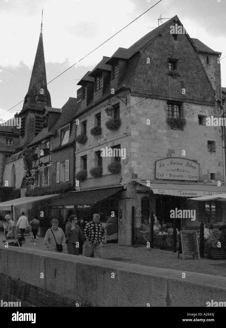 Characteristic View of Honfleur Old Port English Channel La Manche Normandy Normandie North Western France Europe Stock Photo