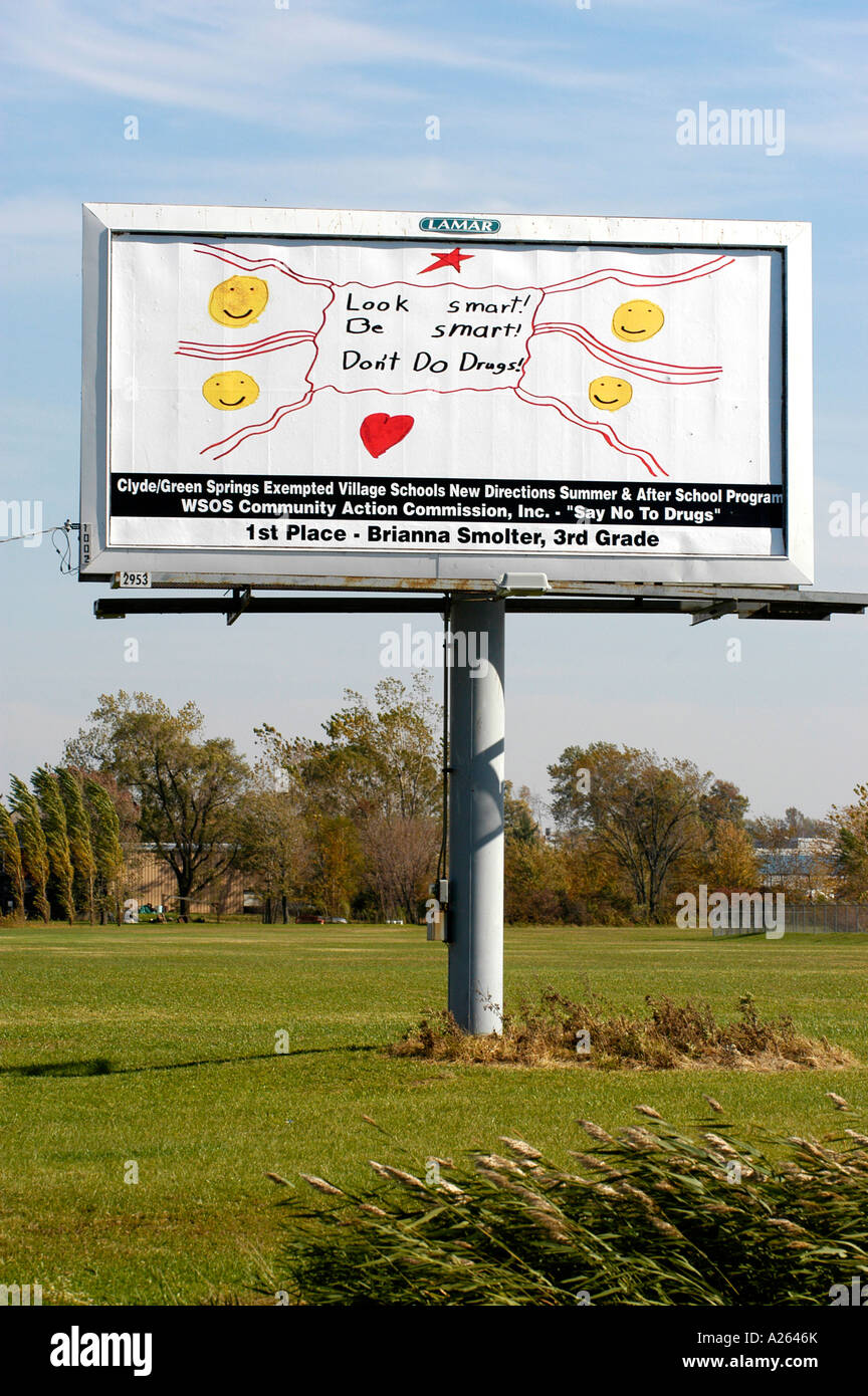 Drug Free billboard signs Stock Photo