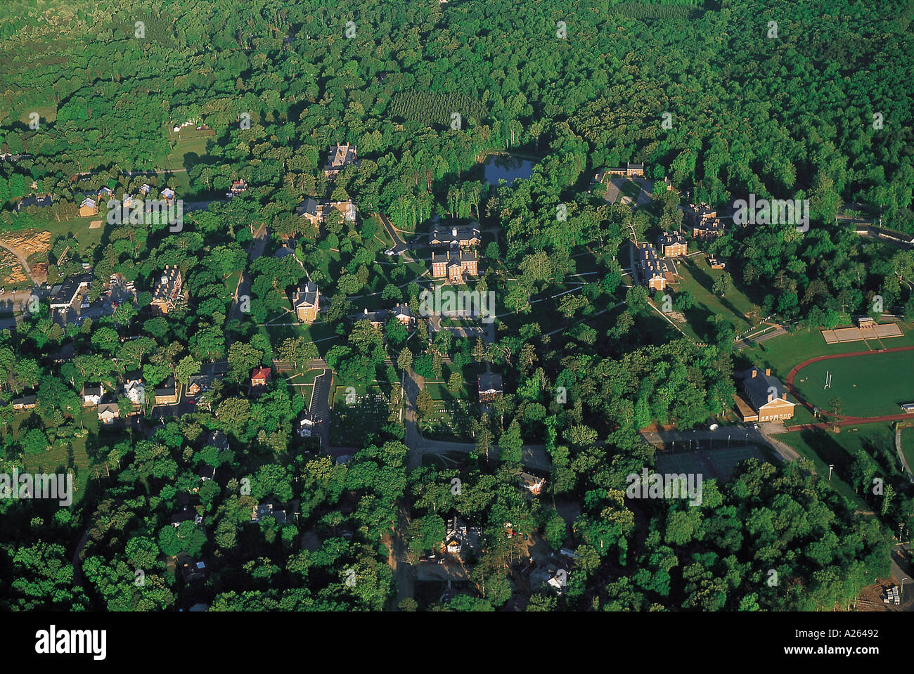 AERIAL VIEW OF HAMPDEN SYDNEY COLLEGE Stock Photo Alamy