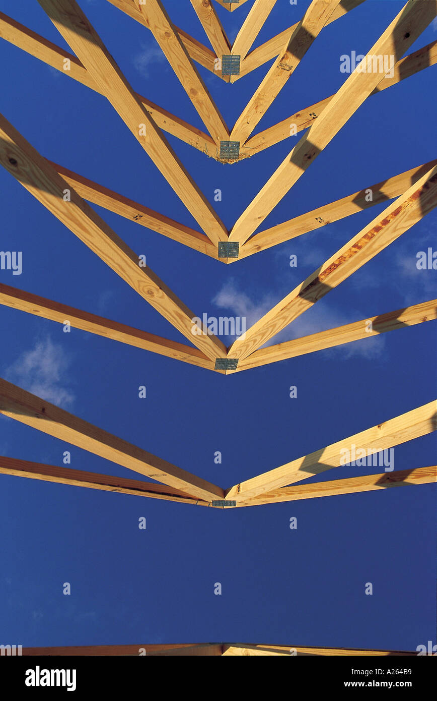 WOODEN BEAMS FORMING BASIC STRUCTURE OF ROOF Stock Photo Alamy