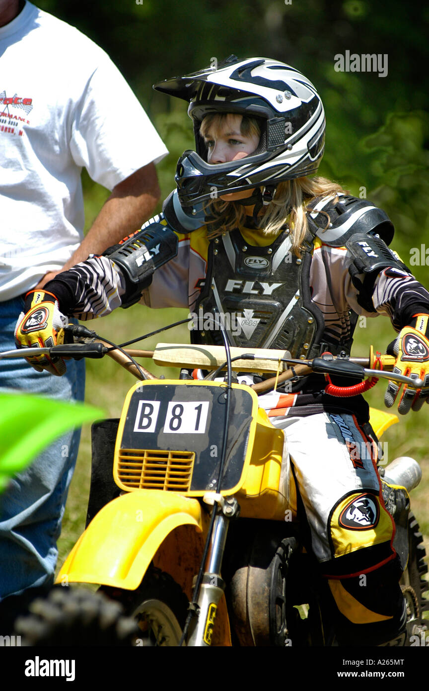 Picture of Contestants of all ages compete in a motorcycle hill climb race Stock ...