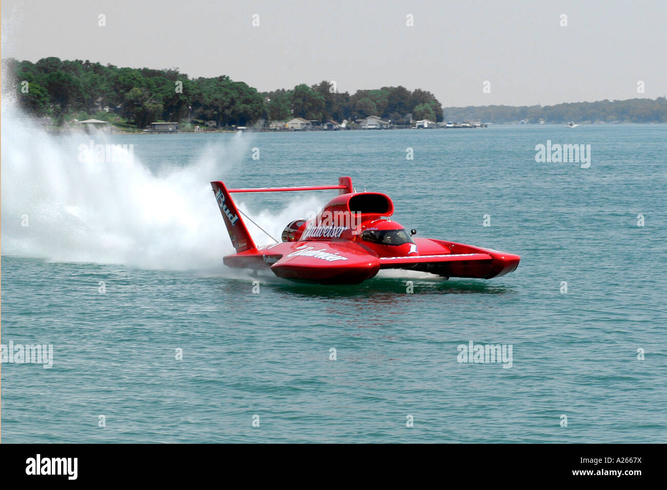 Hydroplane speed Boats Race on the St Clair River Port Huron Michigan Stock Photo
