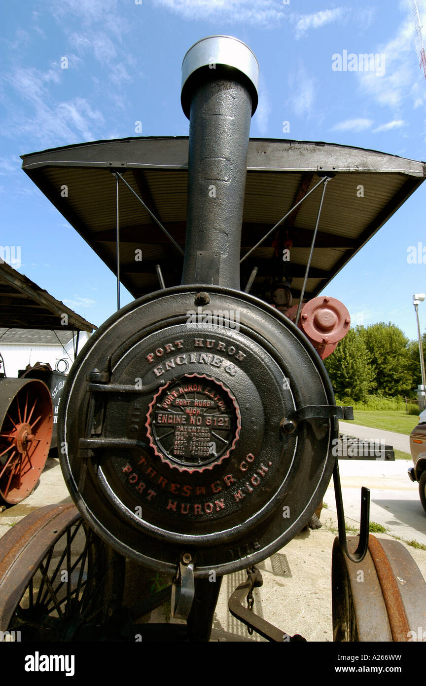 Historic steam powered farm tractor Stock Photo Alamy