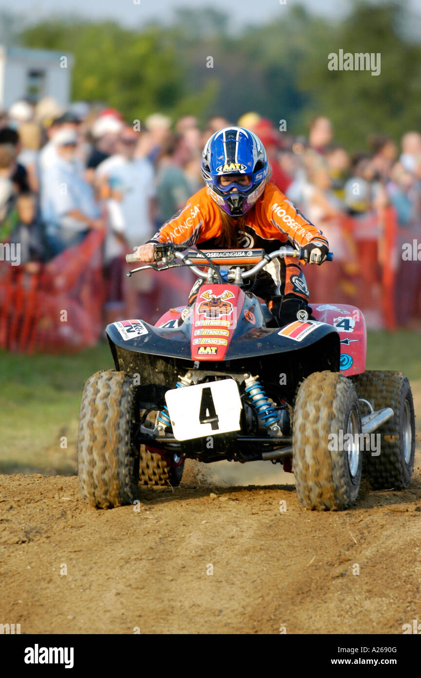 ATV All Terrain Vehicles participate in off road motocross type of race ...