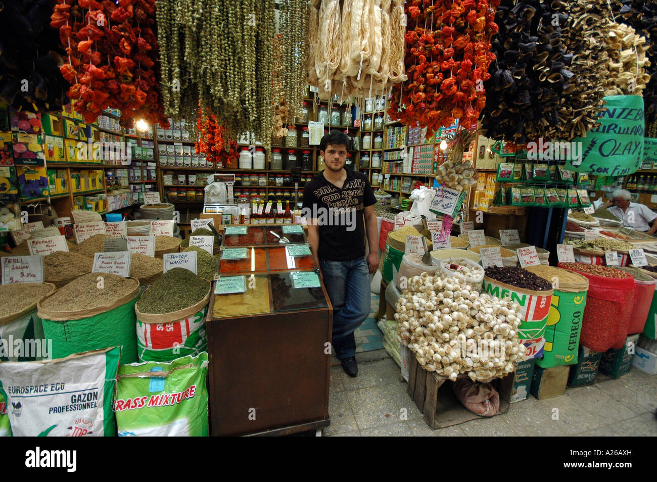 Grocery store and storekeeper, Ankara, Turkey, Asia Stock Photo - Alamy
