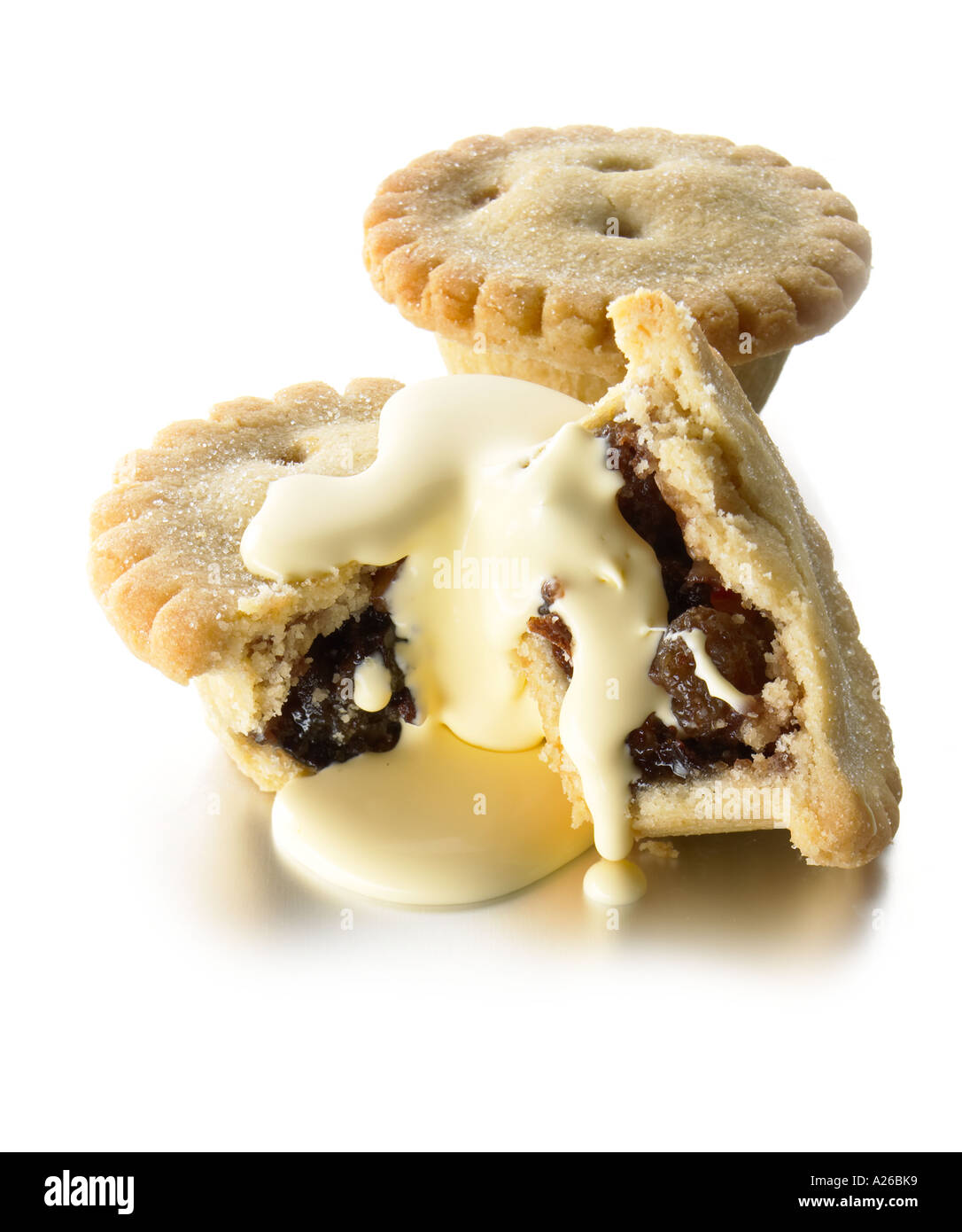 Mince pies with cream Stock Photo