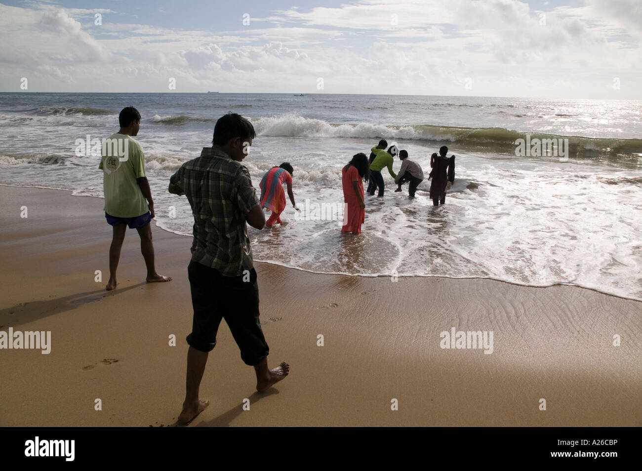 Chennai beach women hi-res stock photography and images - Alamy