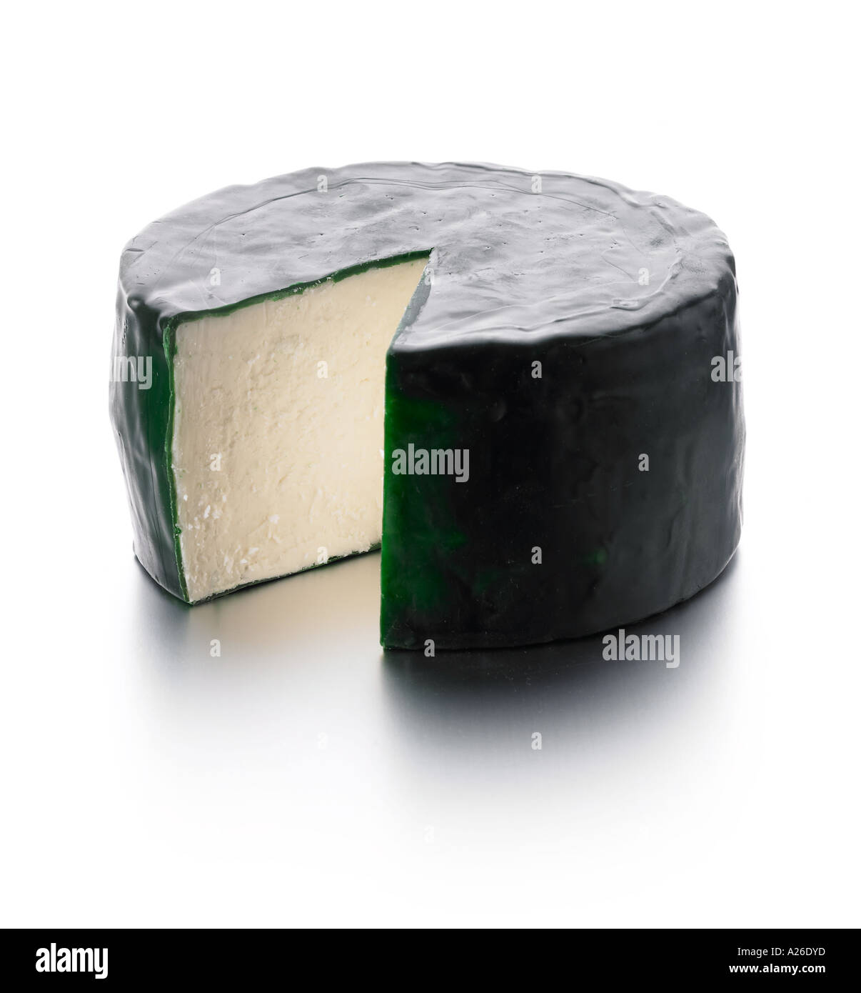 Green wax coated cheese Stock Photo