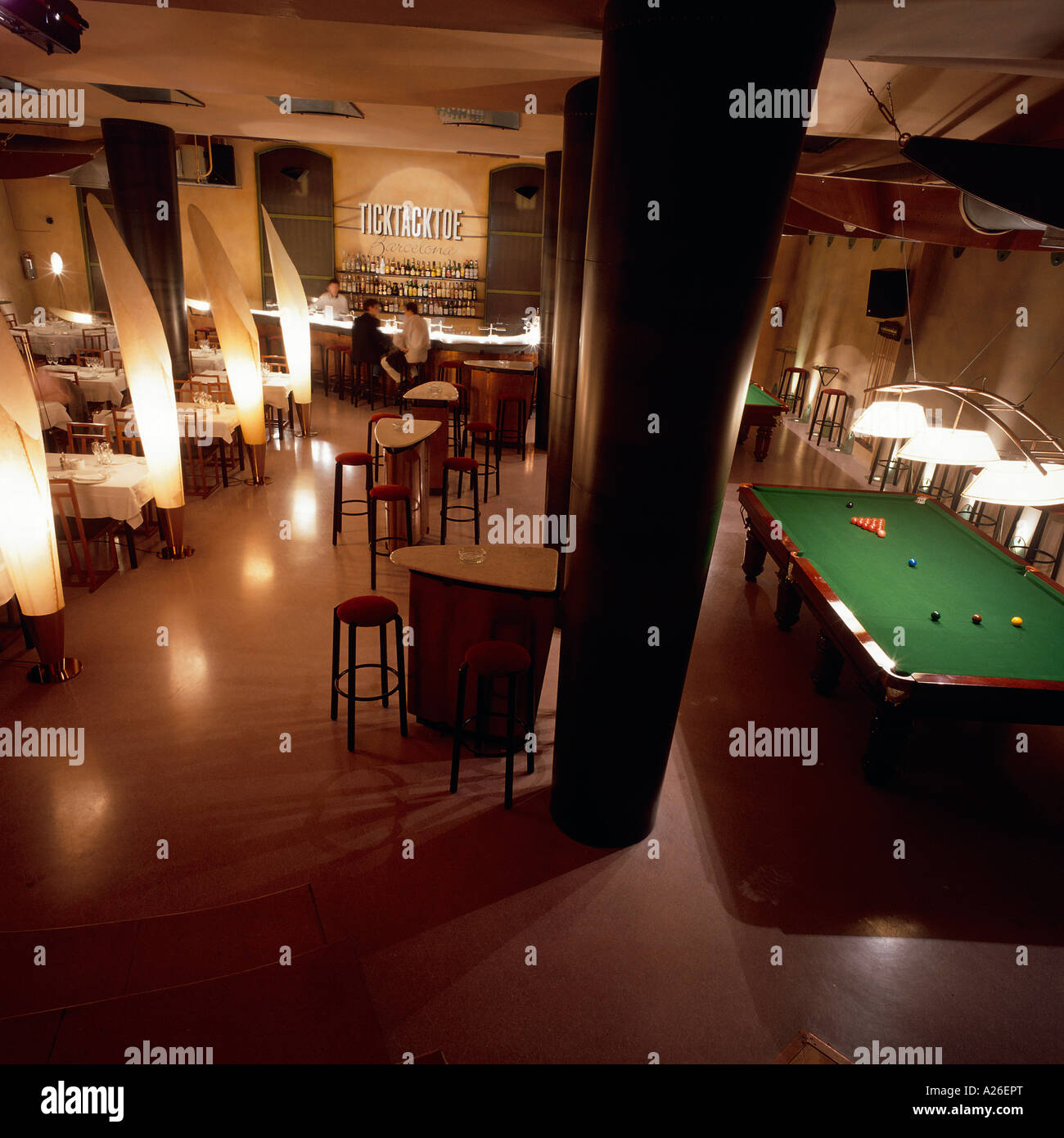 View Of A Well Designed Restaurant With A Billiard Table Stock Photo Alamy