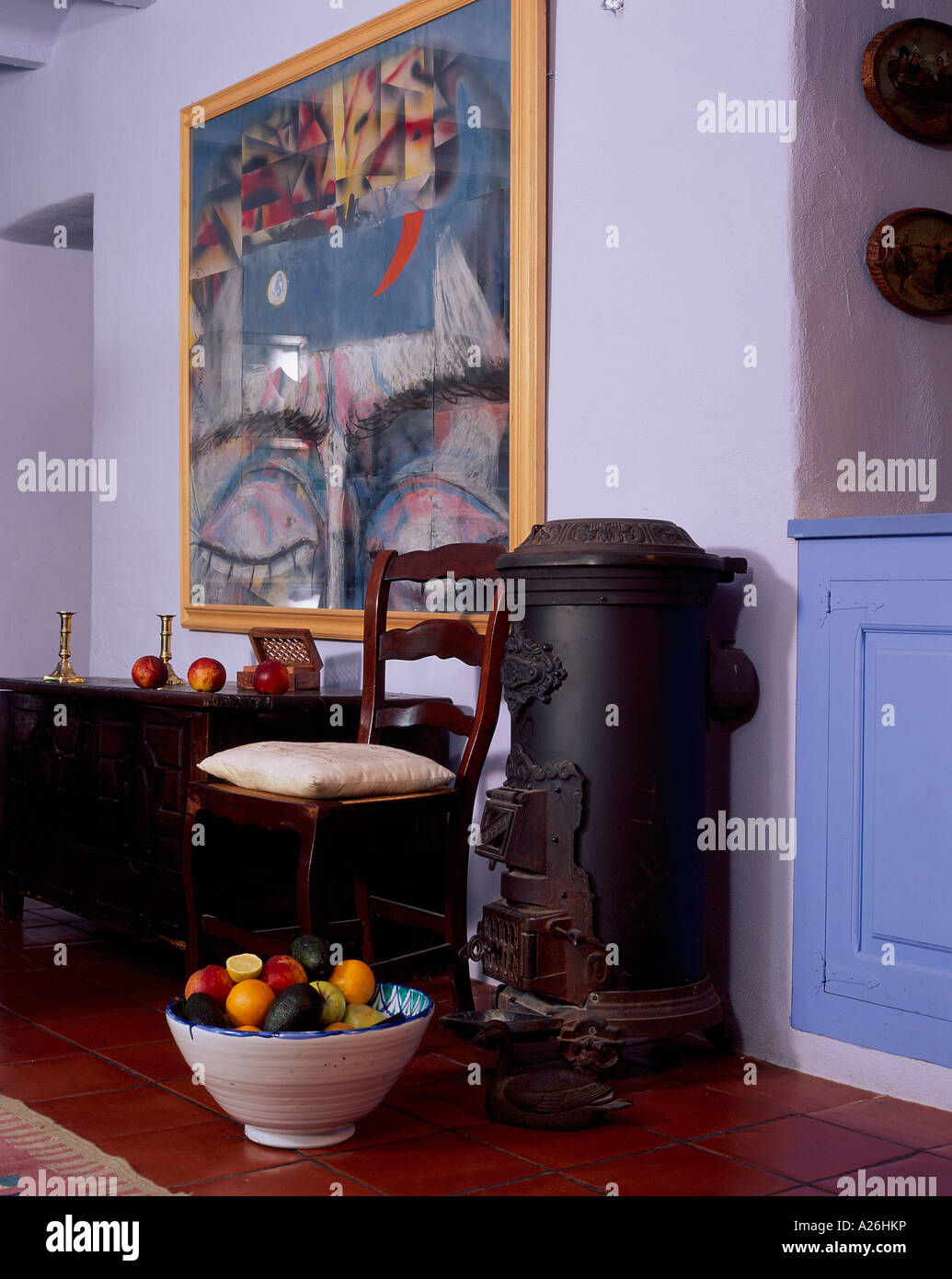 View of a painting adorning a wall Stock Photo - Alamy