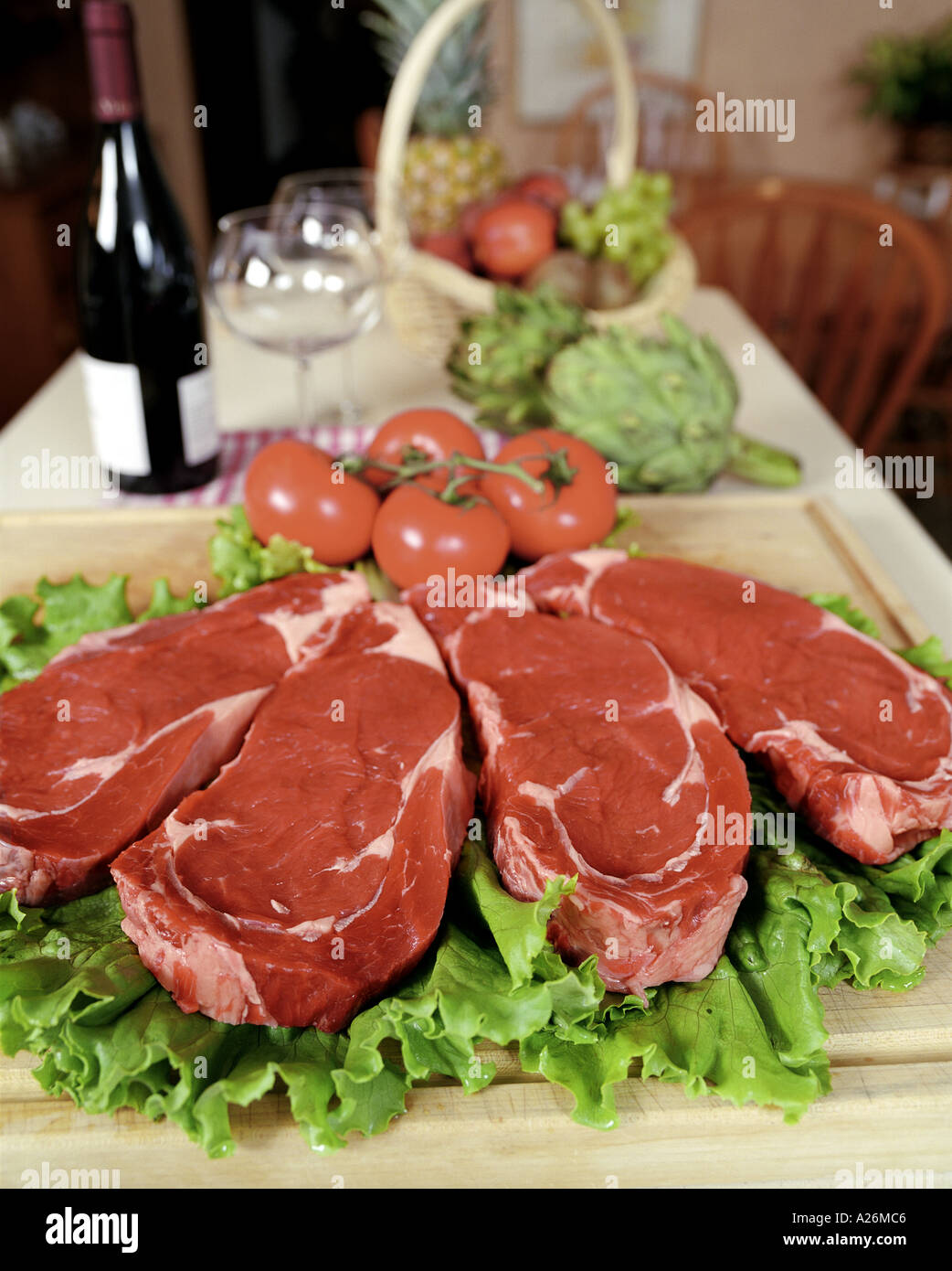 Raw faux filet Grade A beef Stock Photo Alamy