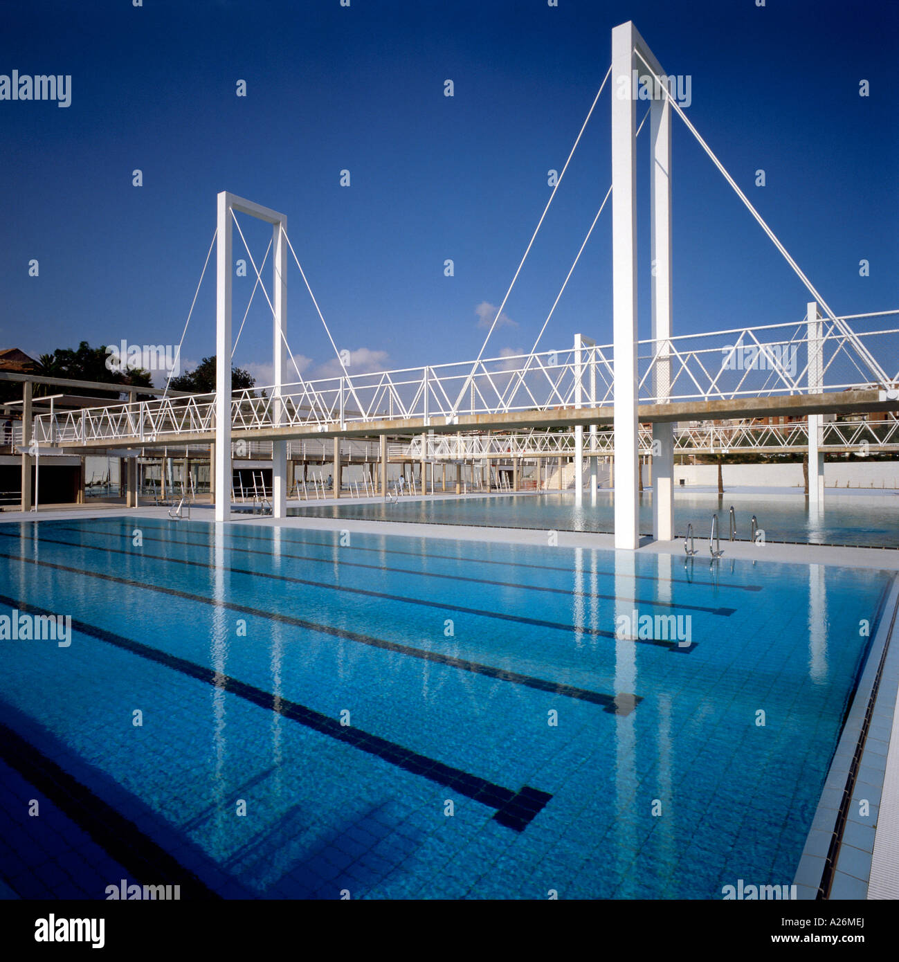 Bridge Over Swimming Pool Stock Photos & Bridge Over Swimming Pool