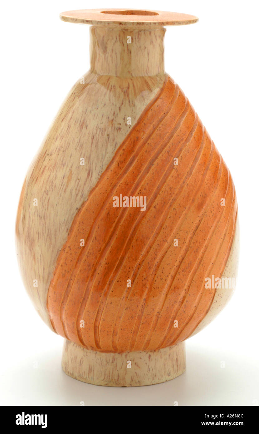 Vintage Greek studio pottery vase hand made ceramic flower pot Home