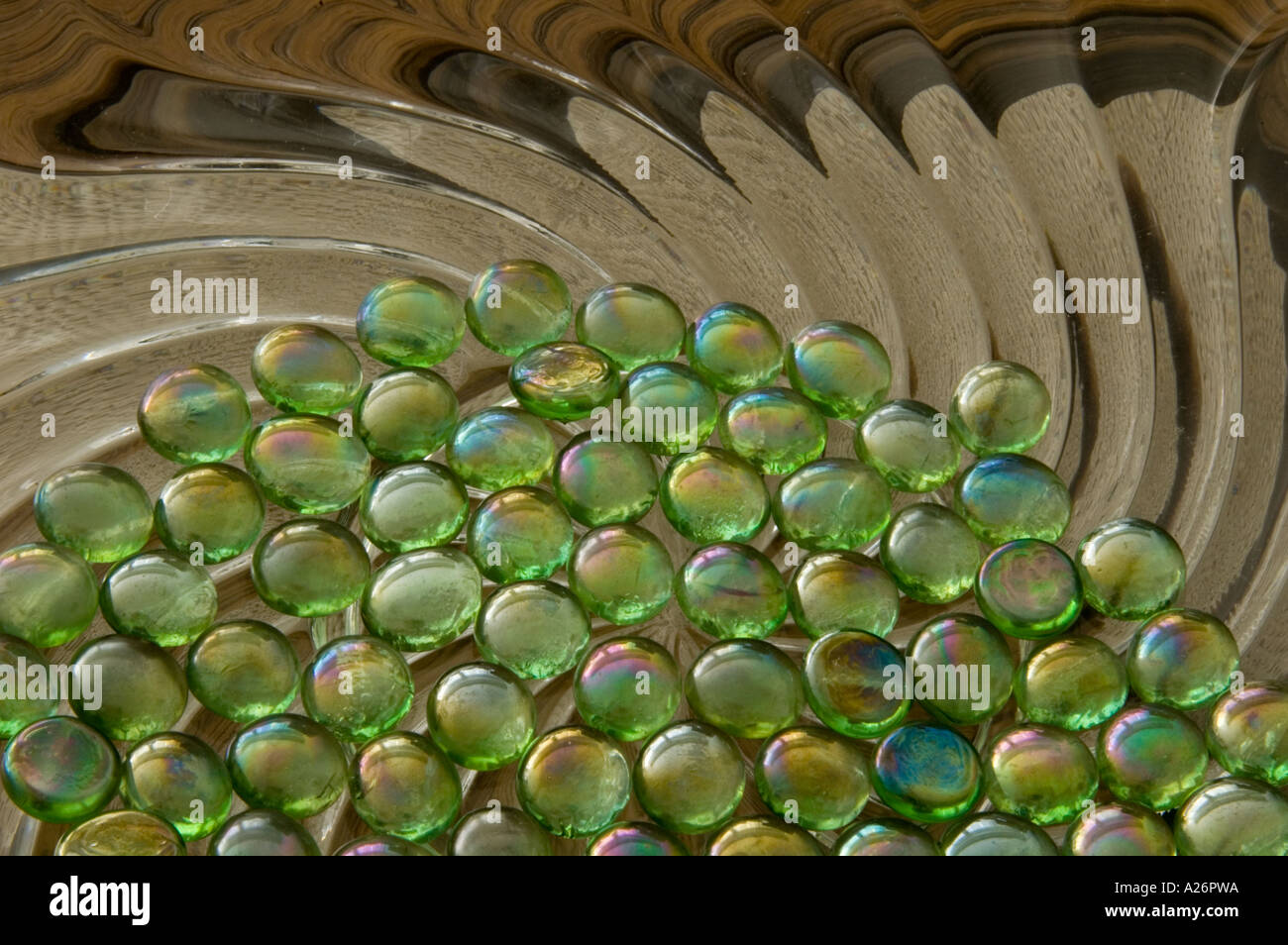 Glass beads and fluted glass bowl Victoria BC Stock Photo Alamy