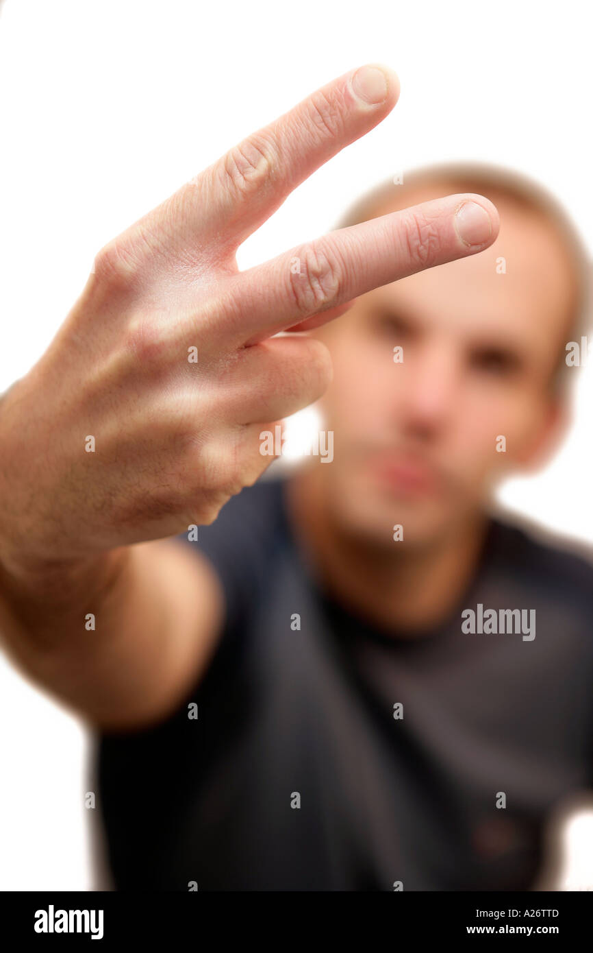 Two fingers up yours hi-res stock photography and images - Alamy