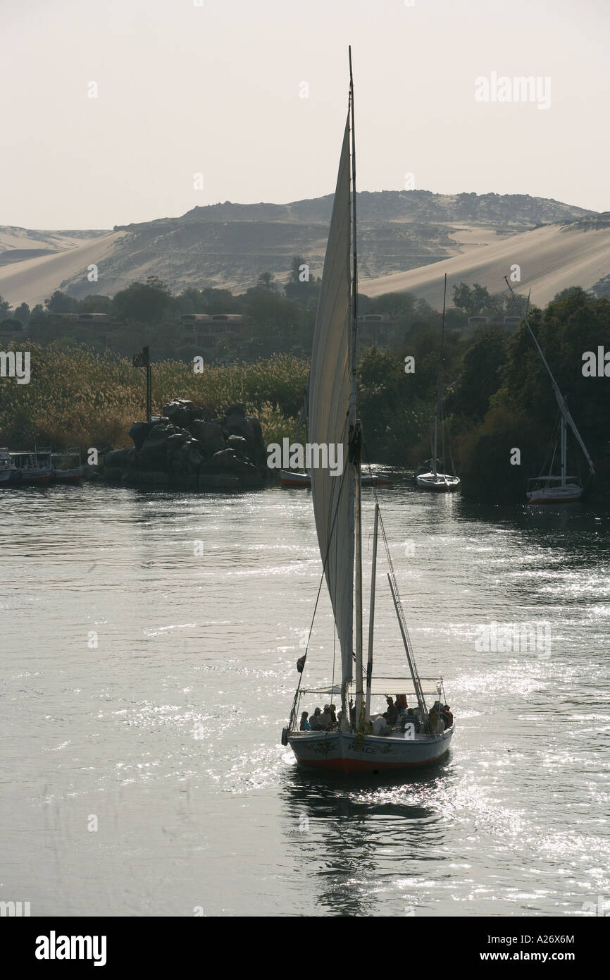 Felucca on Nile River Aswan Egypt Stock Photo - Alamy