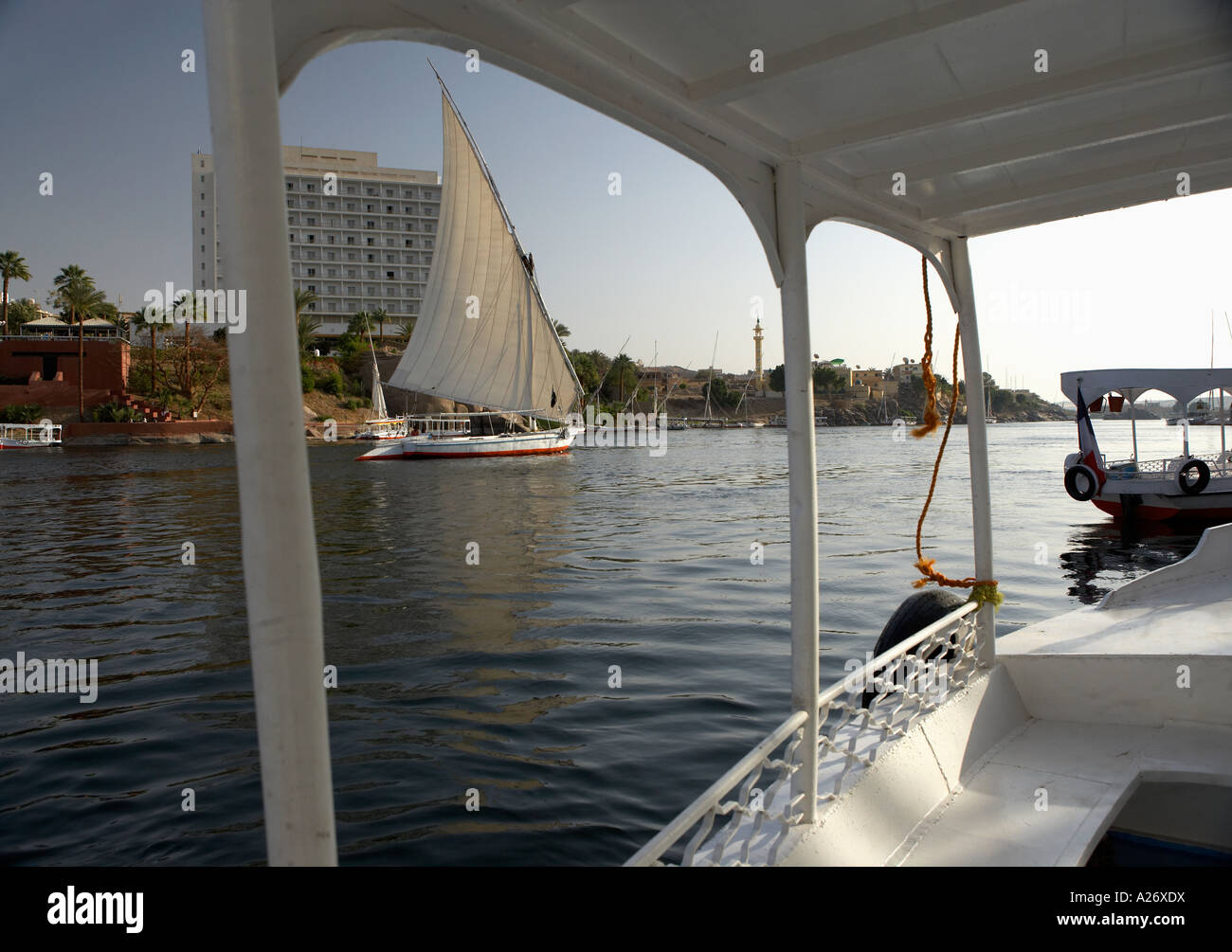 Felucca on Nile River Aswan Egypt Stock Photo - Alamy