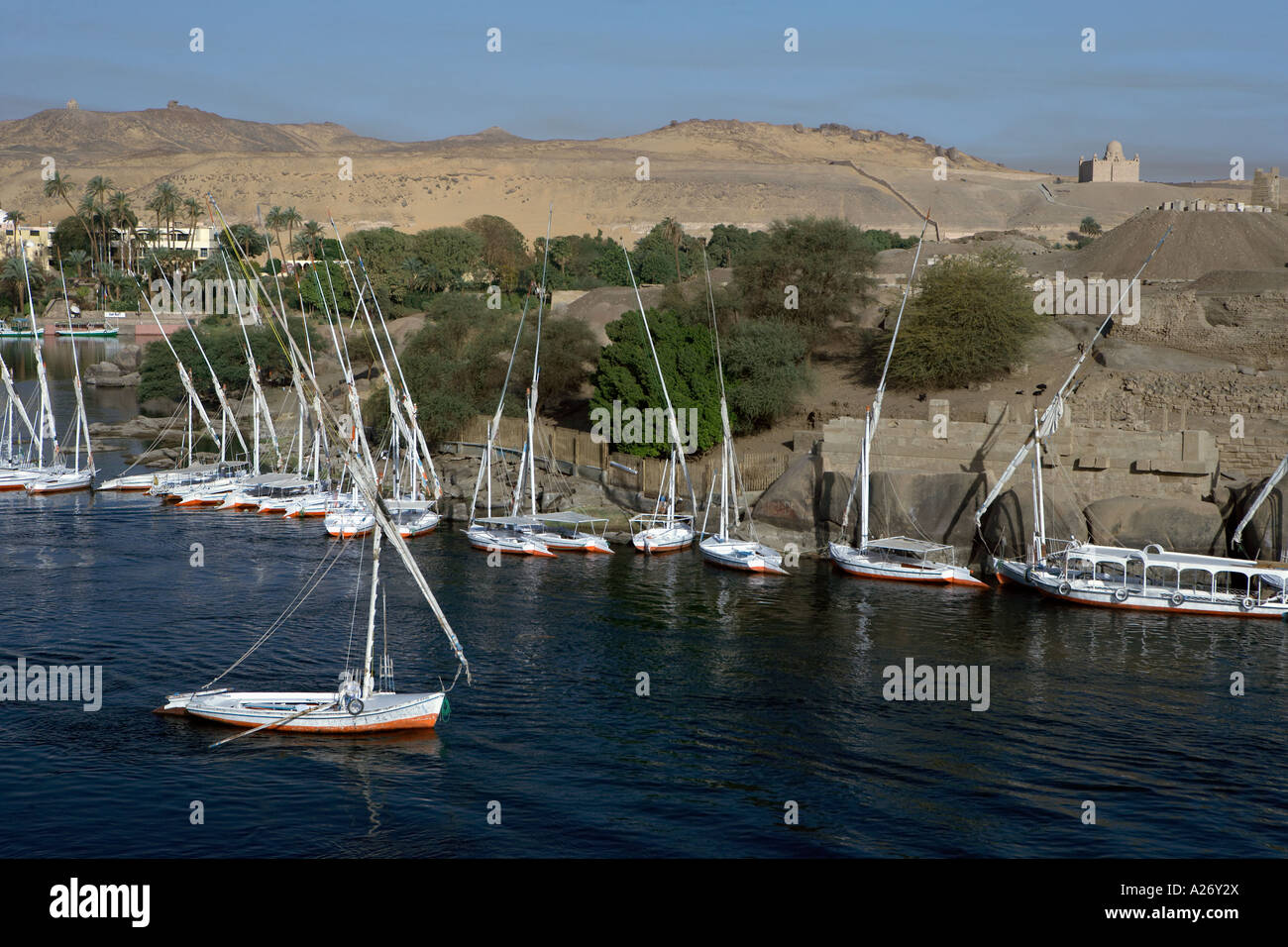 Felucca on Nile River Aswan Egypt Stock Photo - Alamy