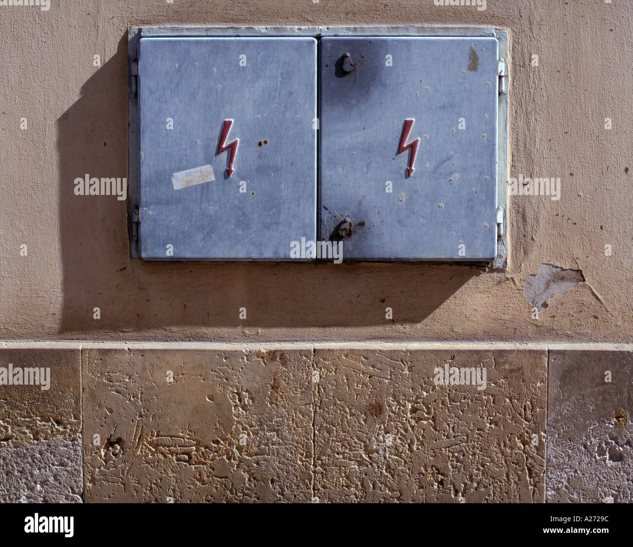 Electrical Service Box Prague Backstreets Stock Photo Alamy