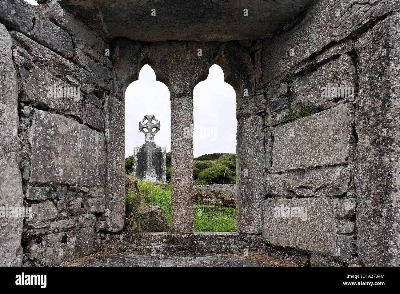 Historical site seven churches , Inis Mor, Aran Islands, Ireland Stock