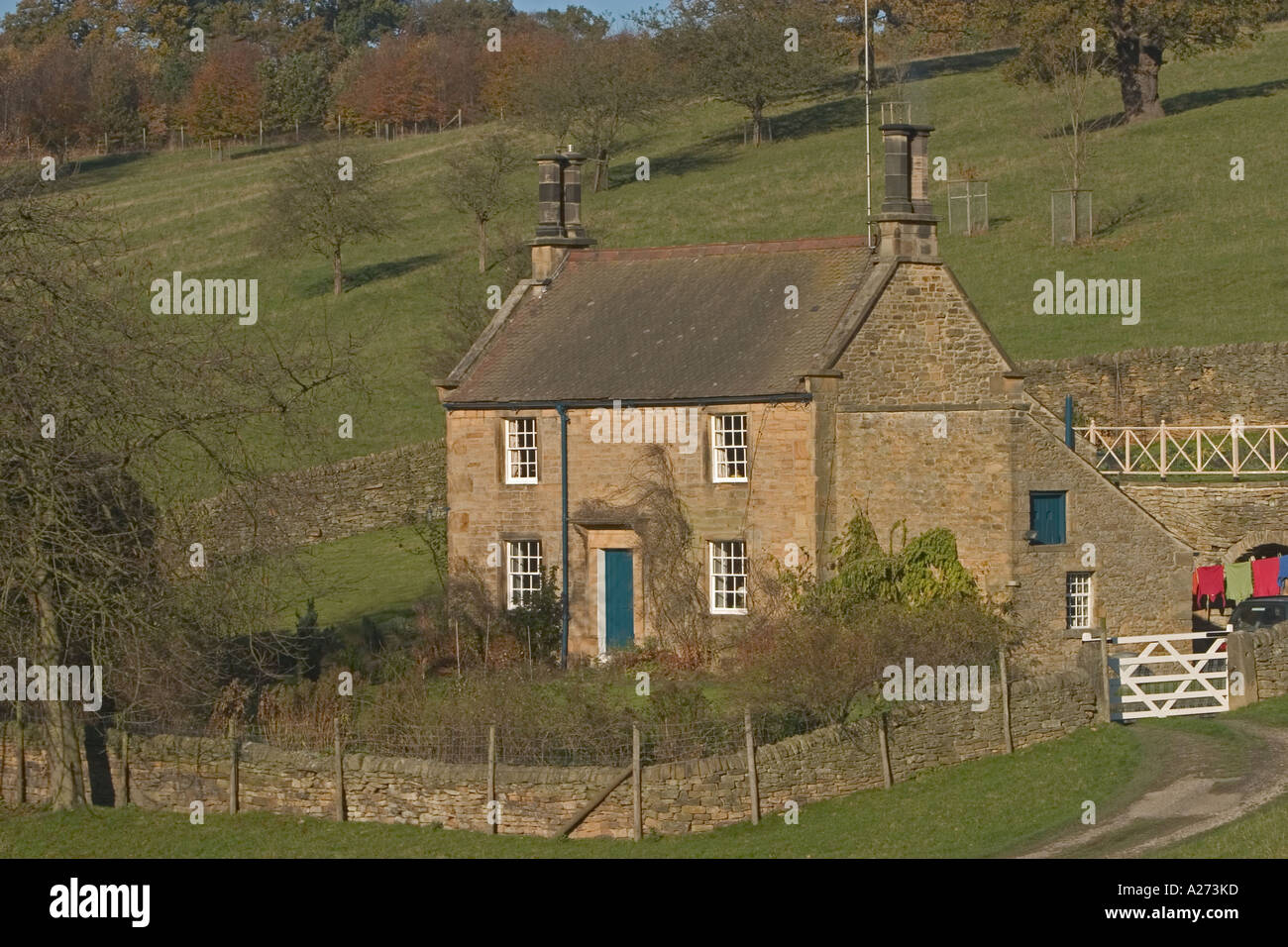 Walled Cottage Edensor Chatsworth Estate Derbyshire Peak District
