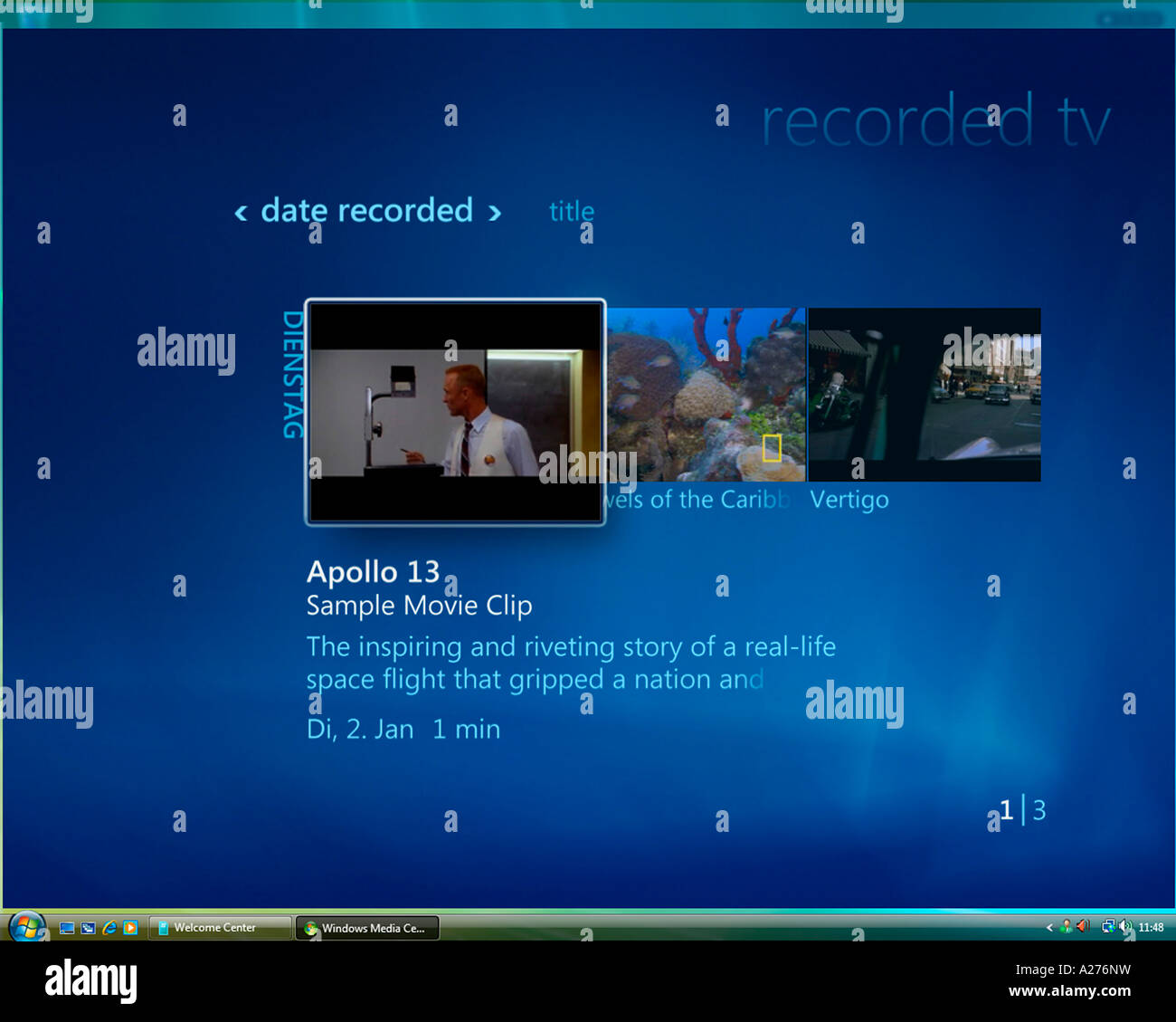 Microsoft Windows Vista, english version, Media Center User Interface