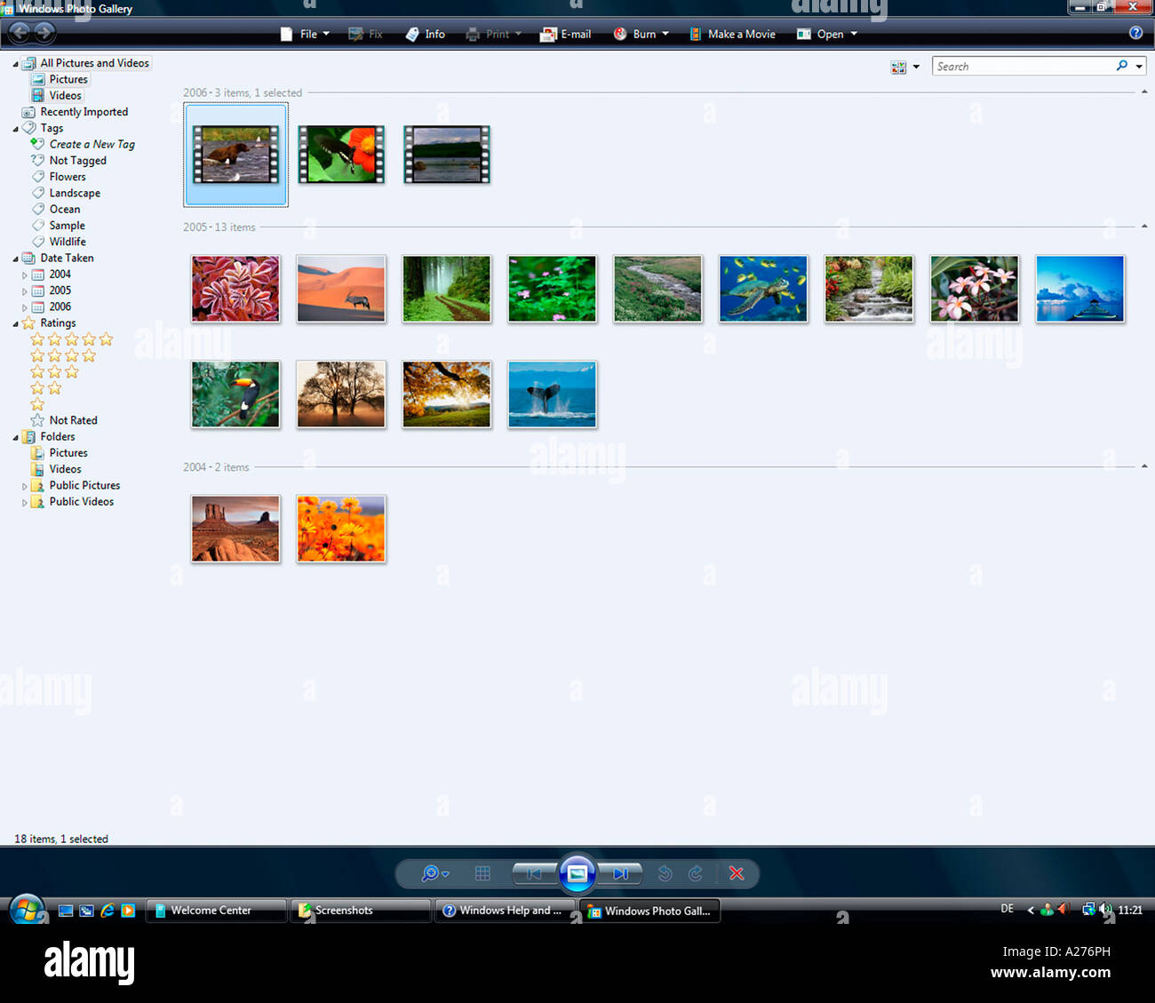 microsoft windows vista english version windows photo gallery