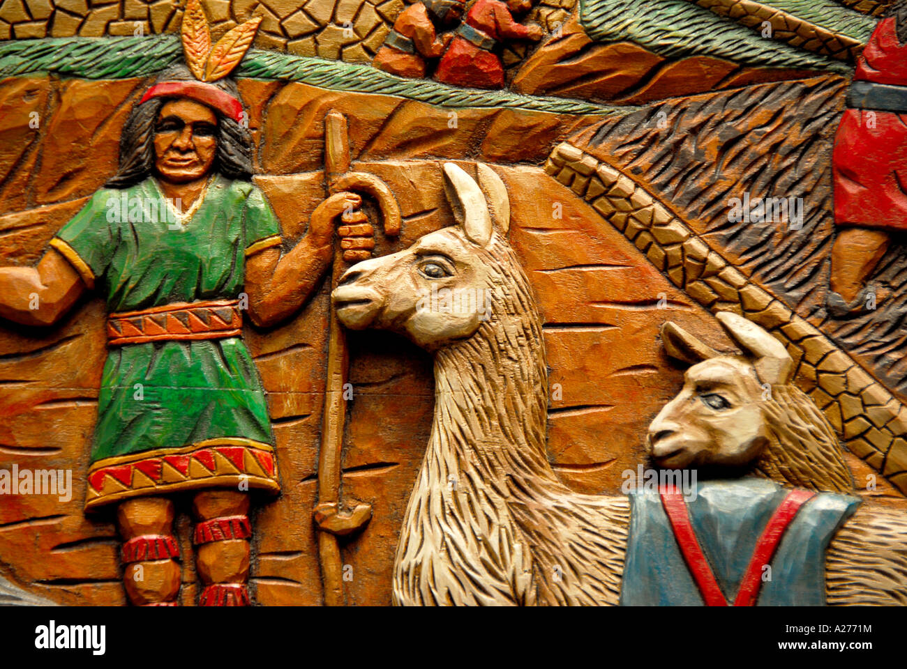 Chile Santiago Pueblito de Los Domínicos shopping carving of