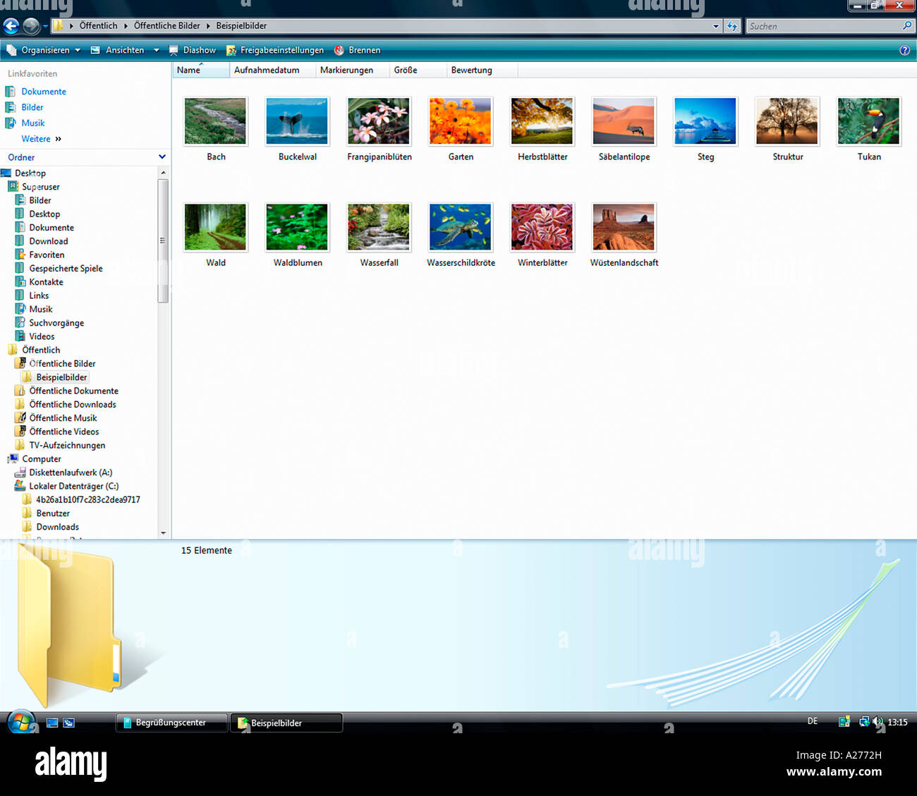 Microsoft Windows Vista, german version, Windows Explorer Application, screenshot Stock Photo