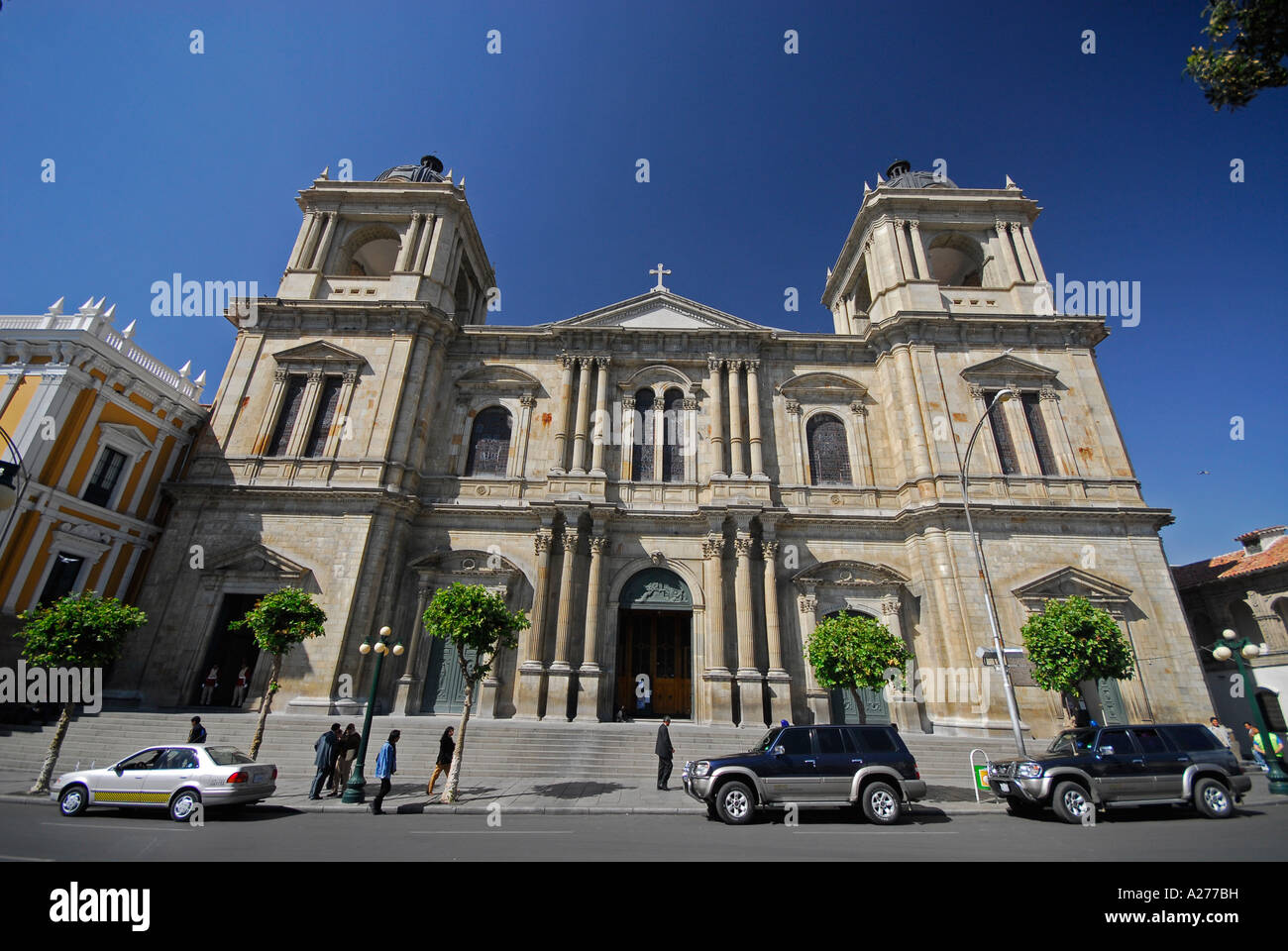 Cathedral, Murillo Square, central La Paz, capital of Bolivia, South America Stock Photo