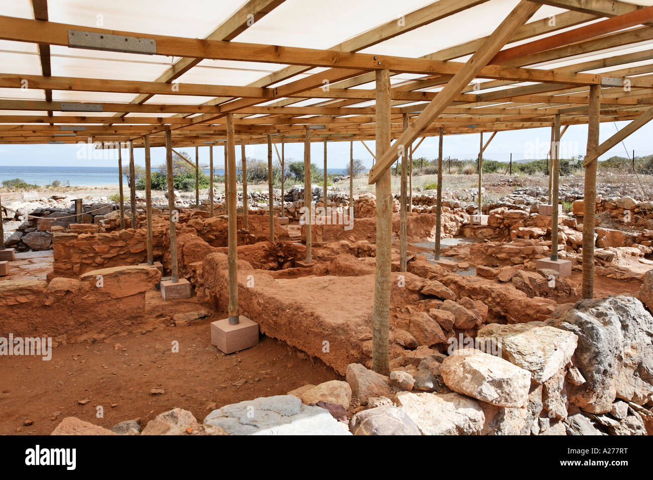 Minoan settlement Roussolakos near Palekastro, eastern Crete, Greece Stock Photo