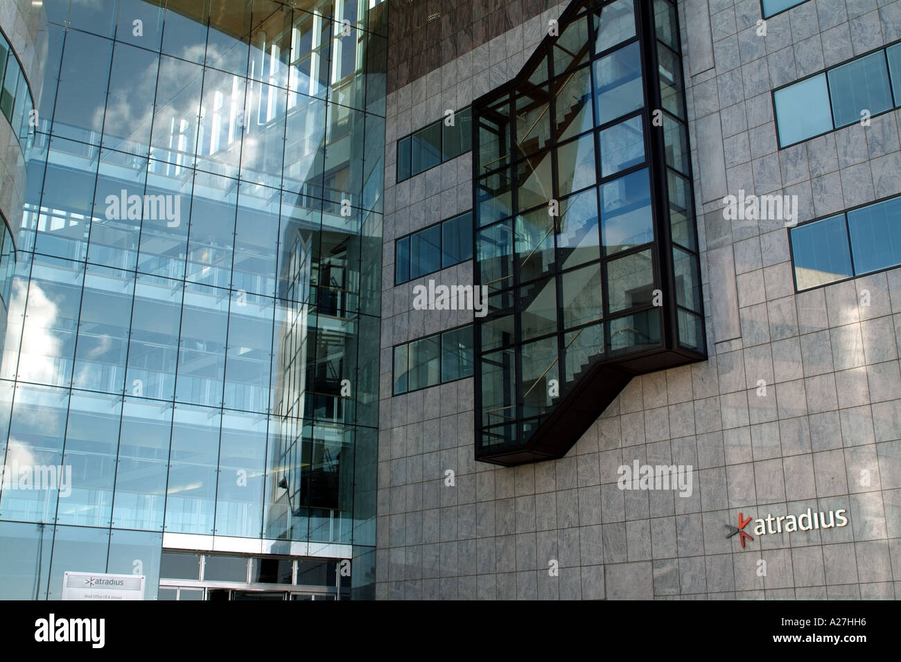 Futuristic building of the ATRADIUS company on Cardiff bay South Wales Unitied Kingdom UK Stock Photo