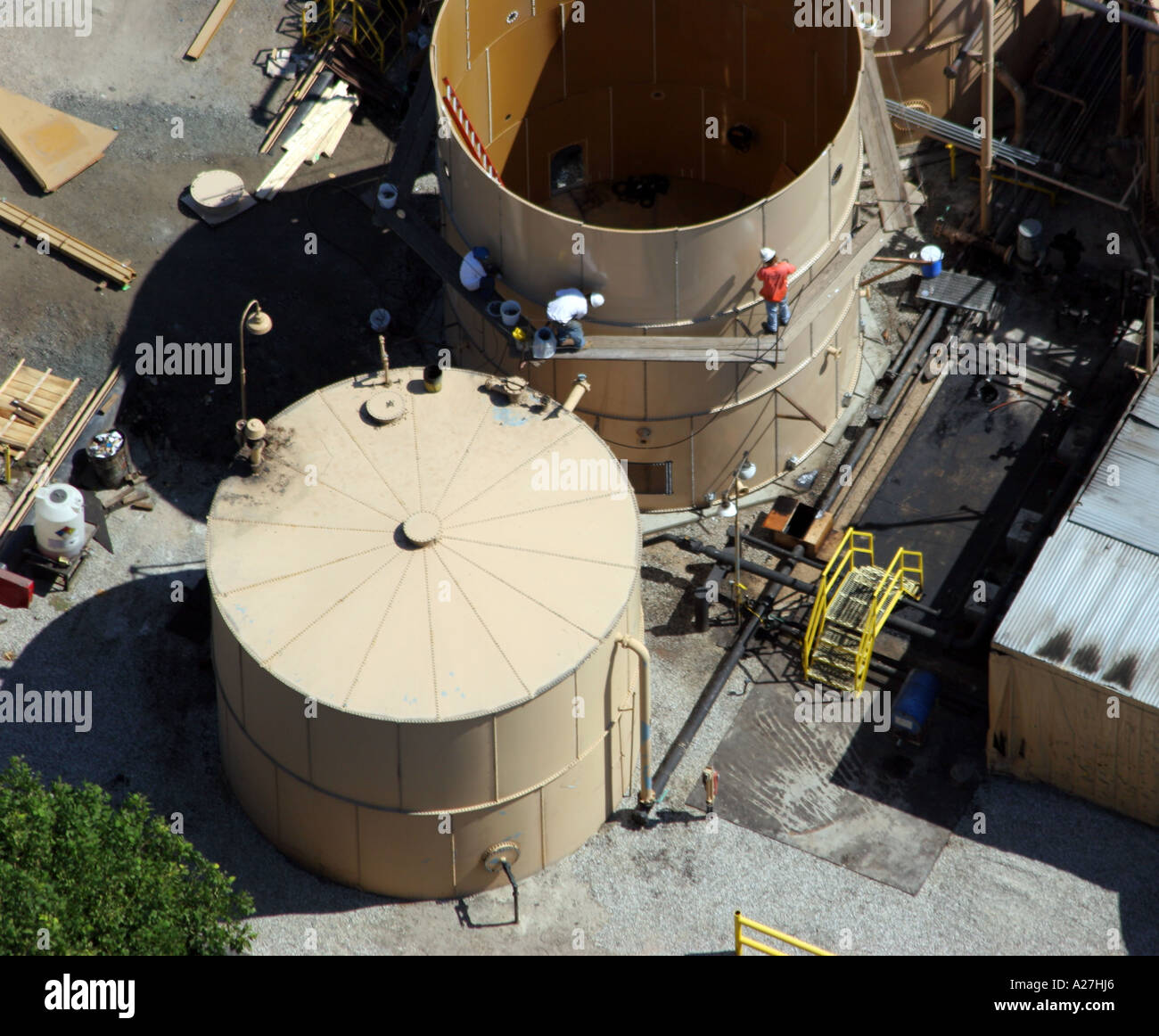 oil tank repairs Stock Photo Alamy