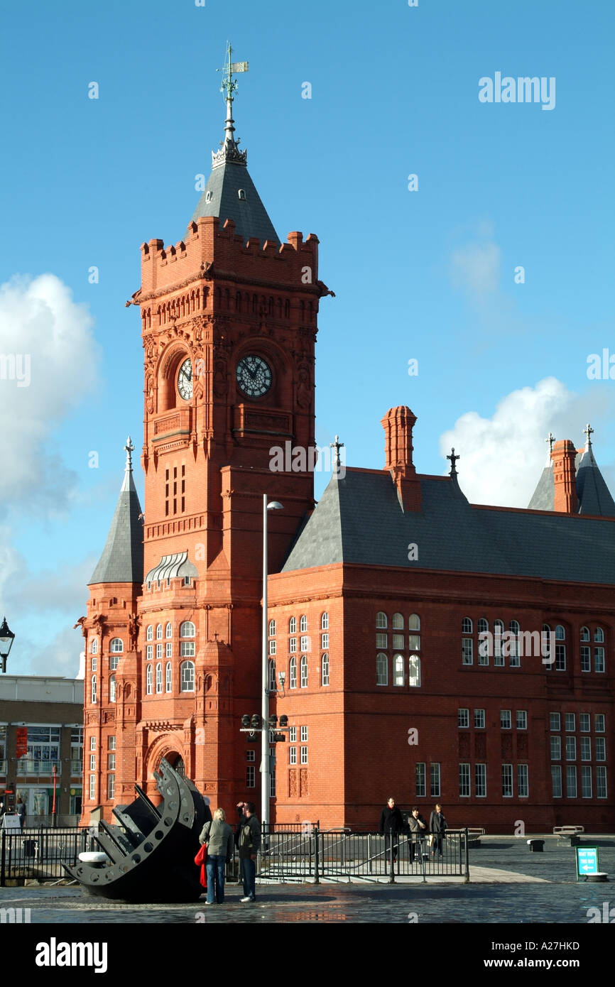 Pierhead Building the visitor and education centre for the National Assembly of Wales on the waterfront Cardiff Bay South Wales Stock Photo